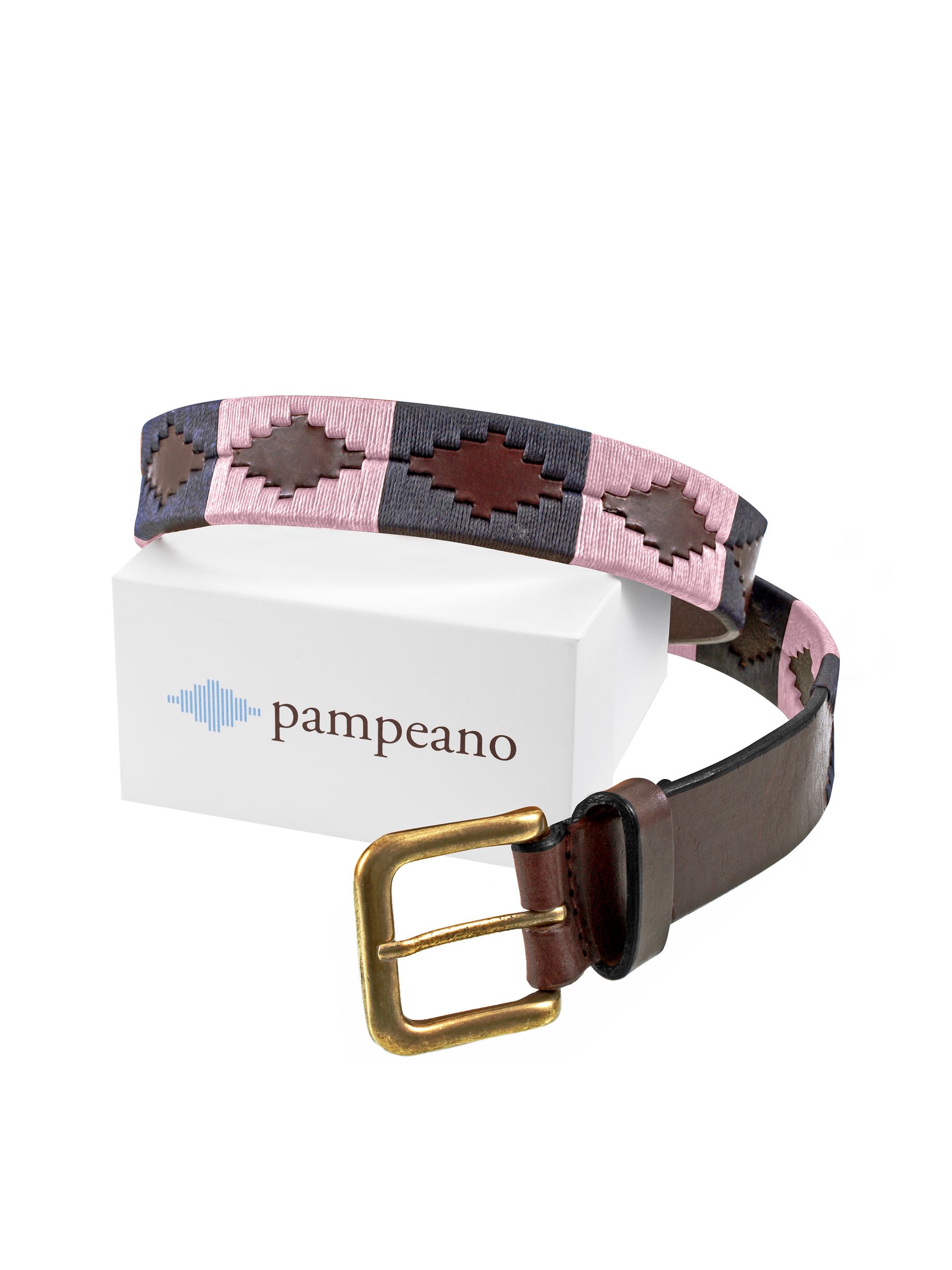 Hermoso Pink & Navy Multi Pampeano Dulce Leather Polo Belt - Image 1 of 2