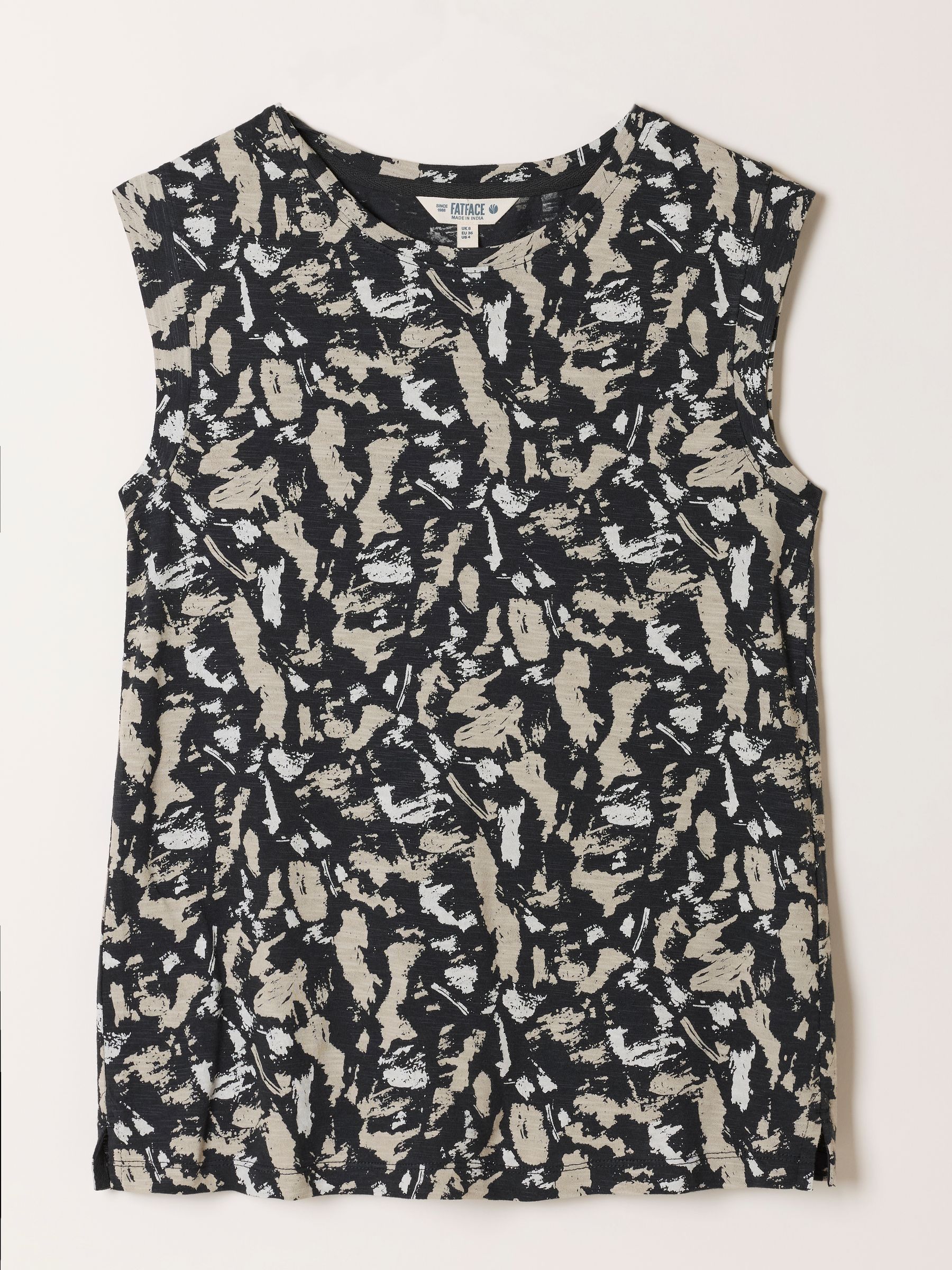 Tia Black Mono Texture Tank Top - Image 6 of 6
