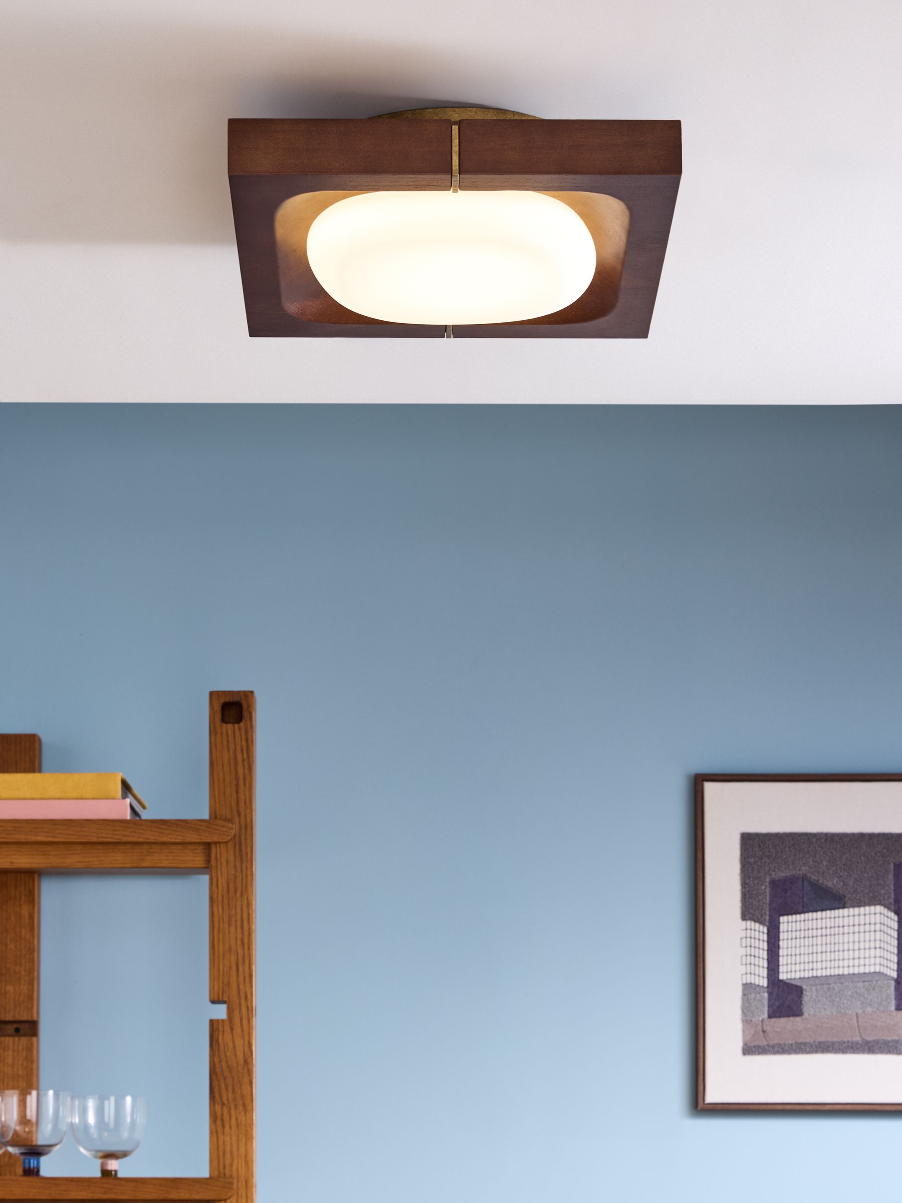 Coffer Flush Light in Wood - Image 1 of 5