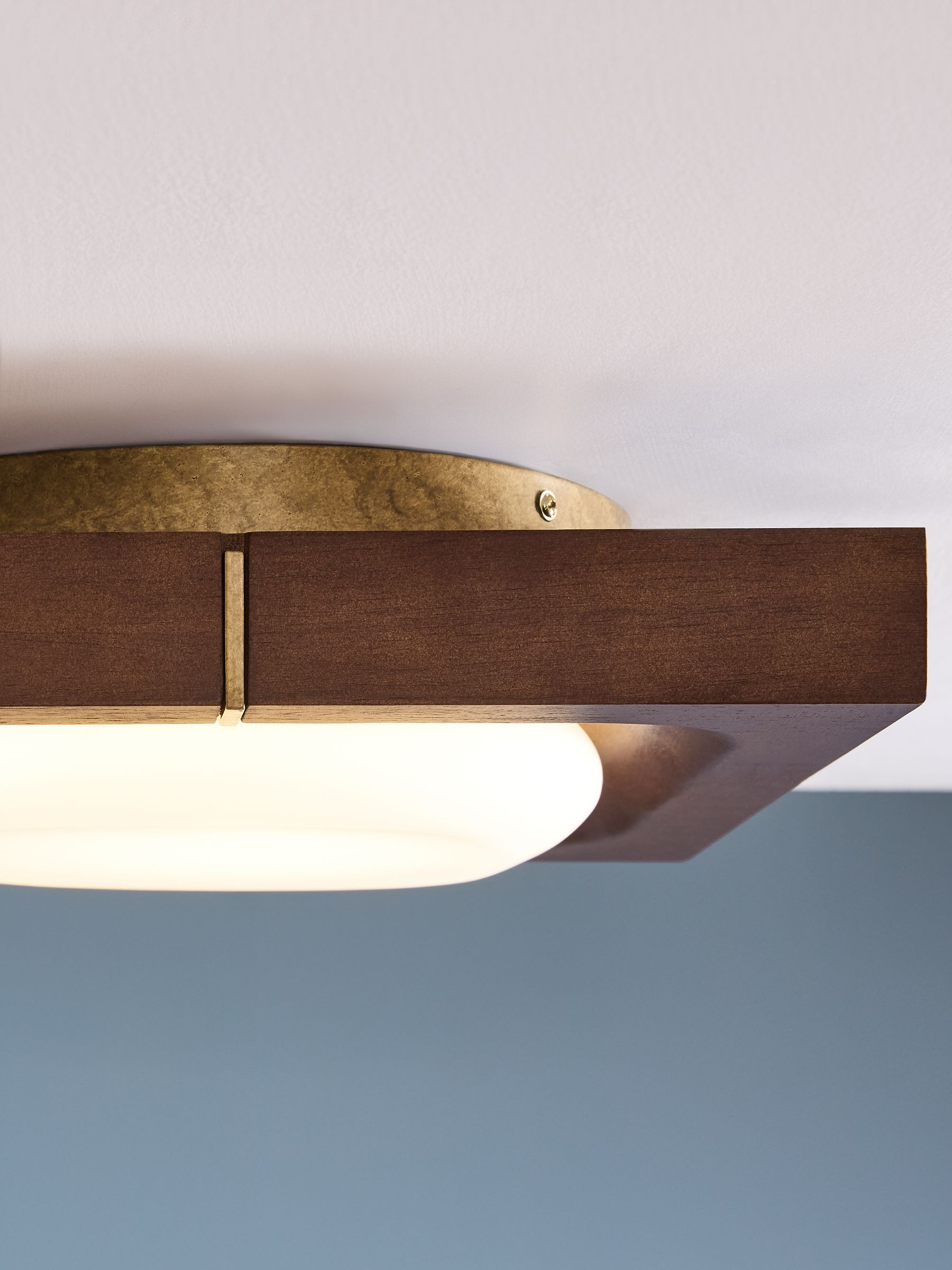 Coffer Flush Light in Wood - Image 2 of 5 Coffer Flush Light in Wood - Image 2 of 5