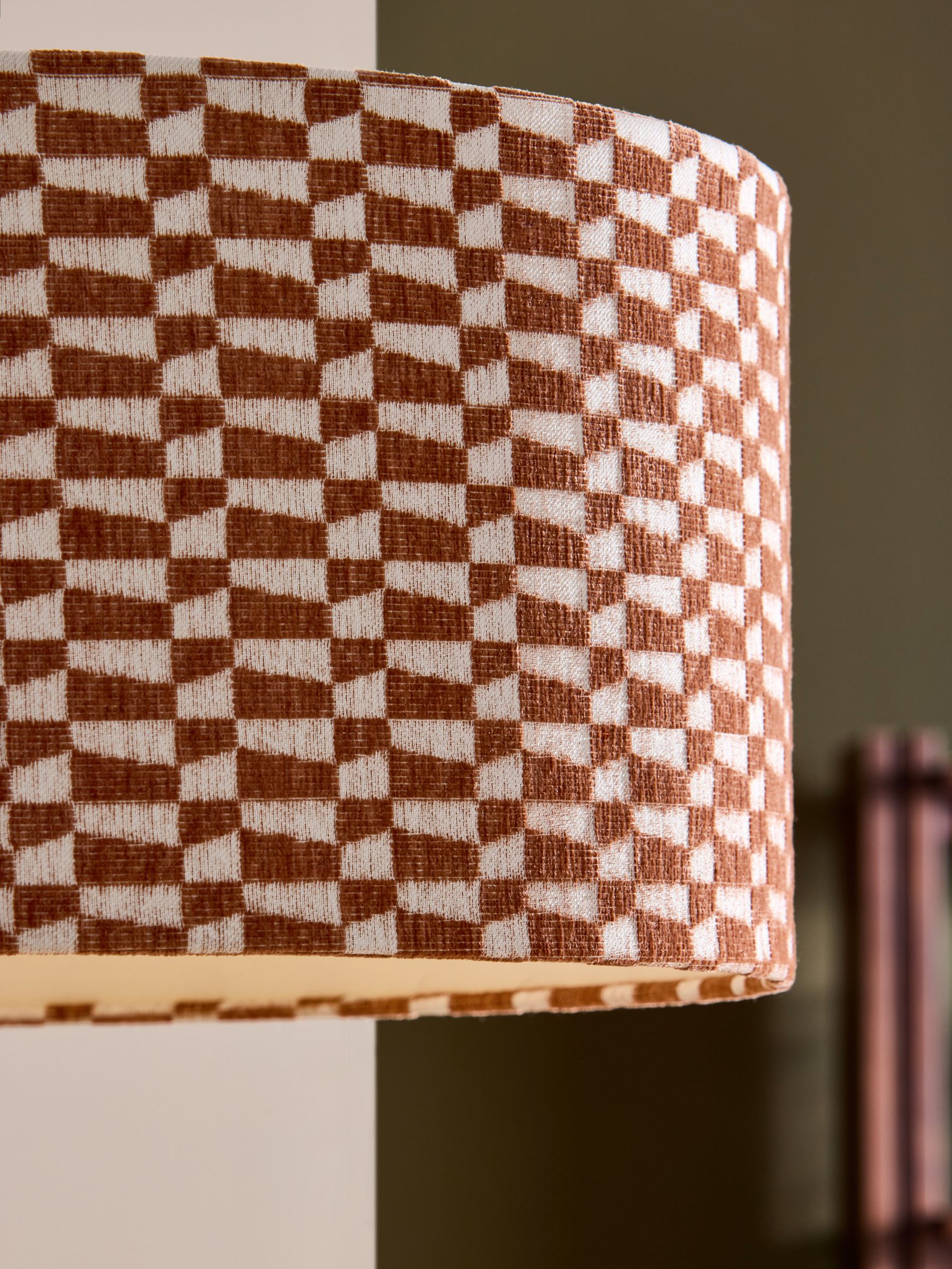 Geo Easy Fit Shade Ceiling Light in Brown/Cream - Image 2 of 4