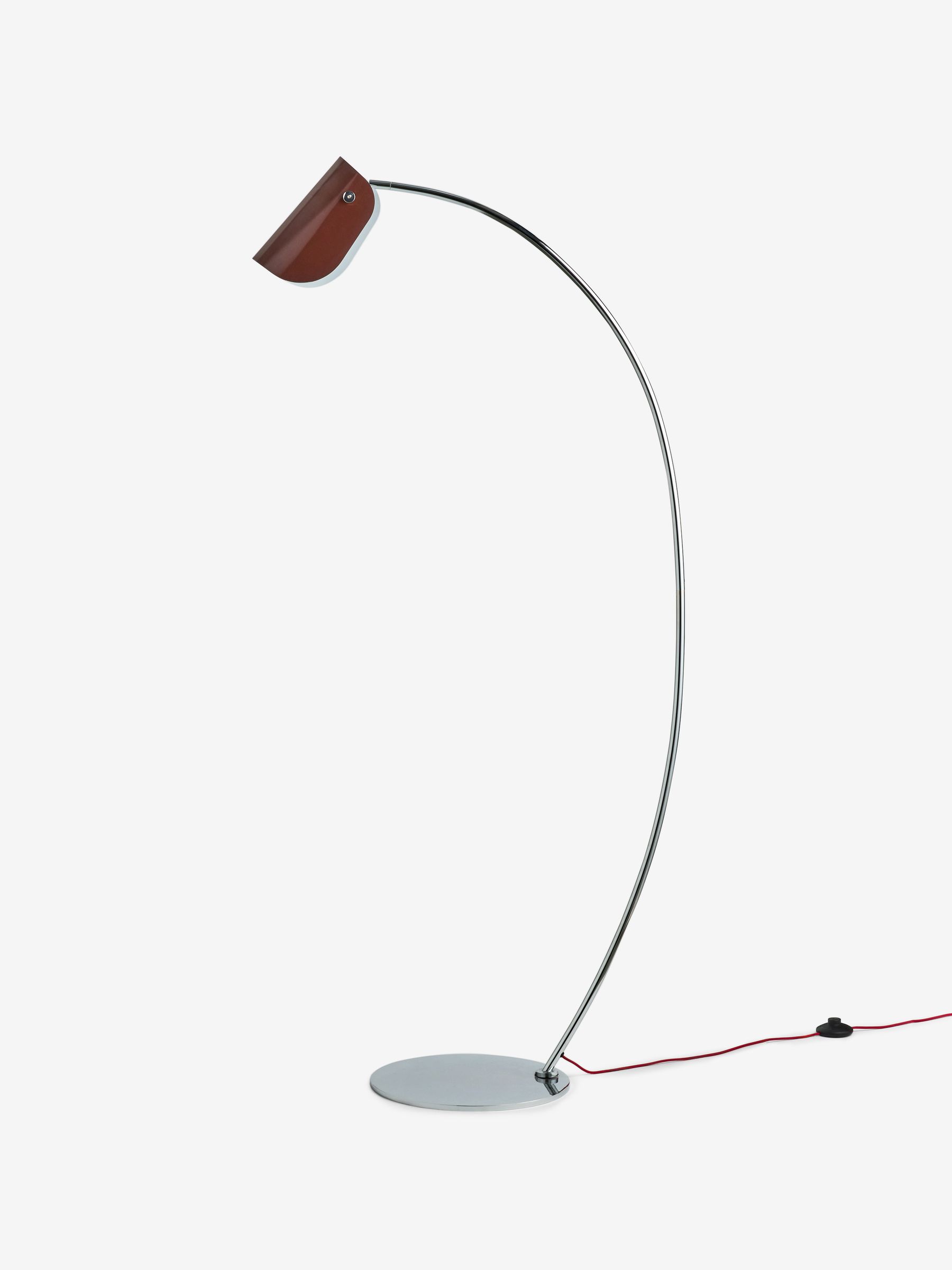 Curve Floor Lamp in Chrome & Red - Image 5 of 5