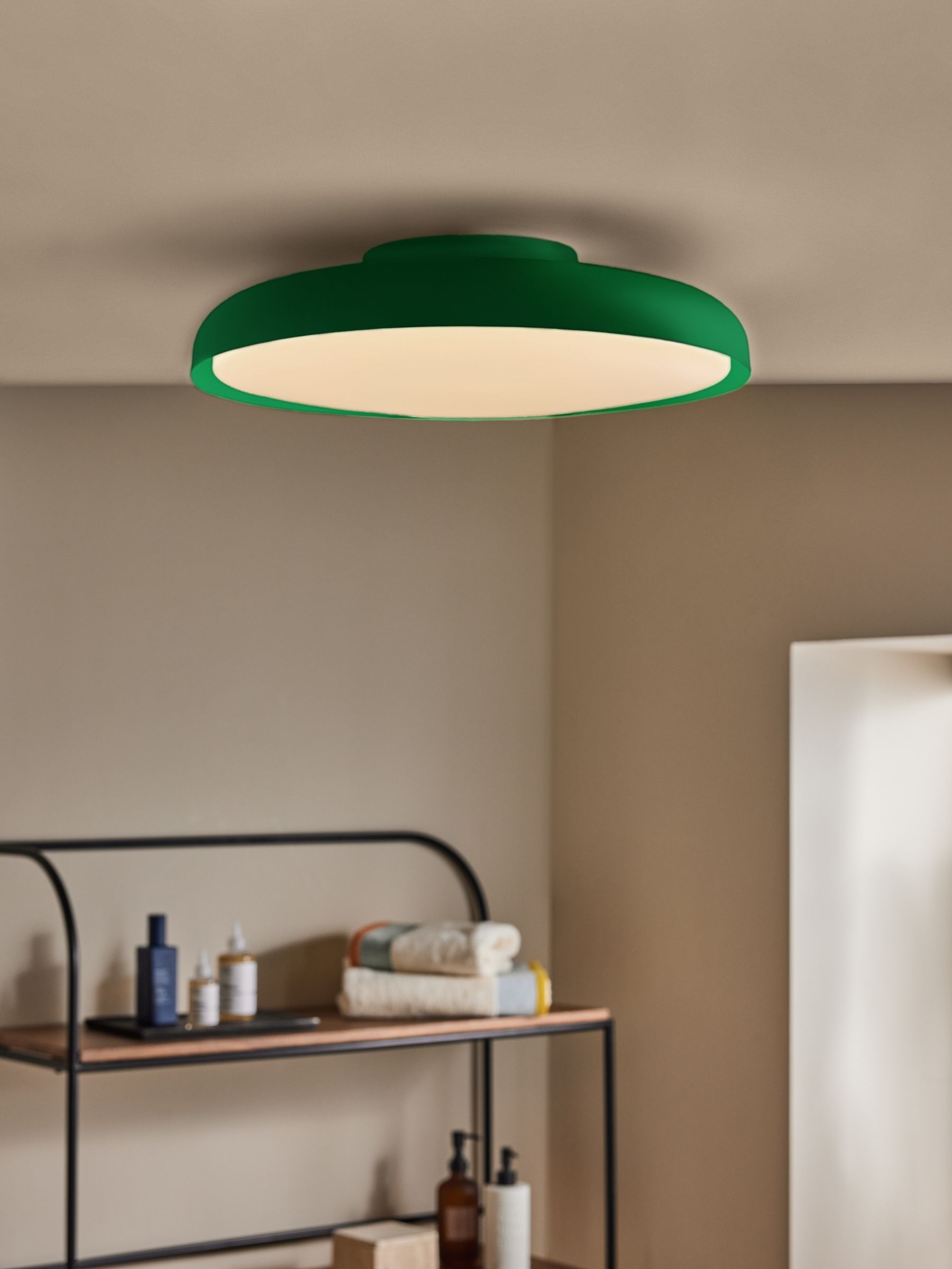 Nura Flush Bathroom Ceiling Light in Green - Image 1 of 5 Nura Flush Bathroom Ceiling Light in Green - Image 1 of 5