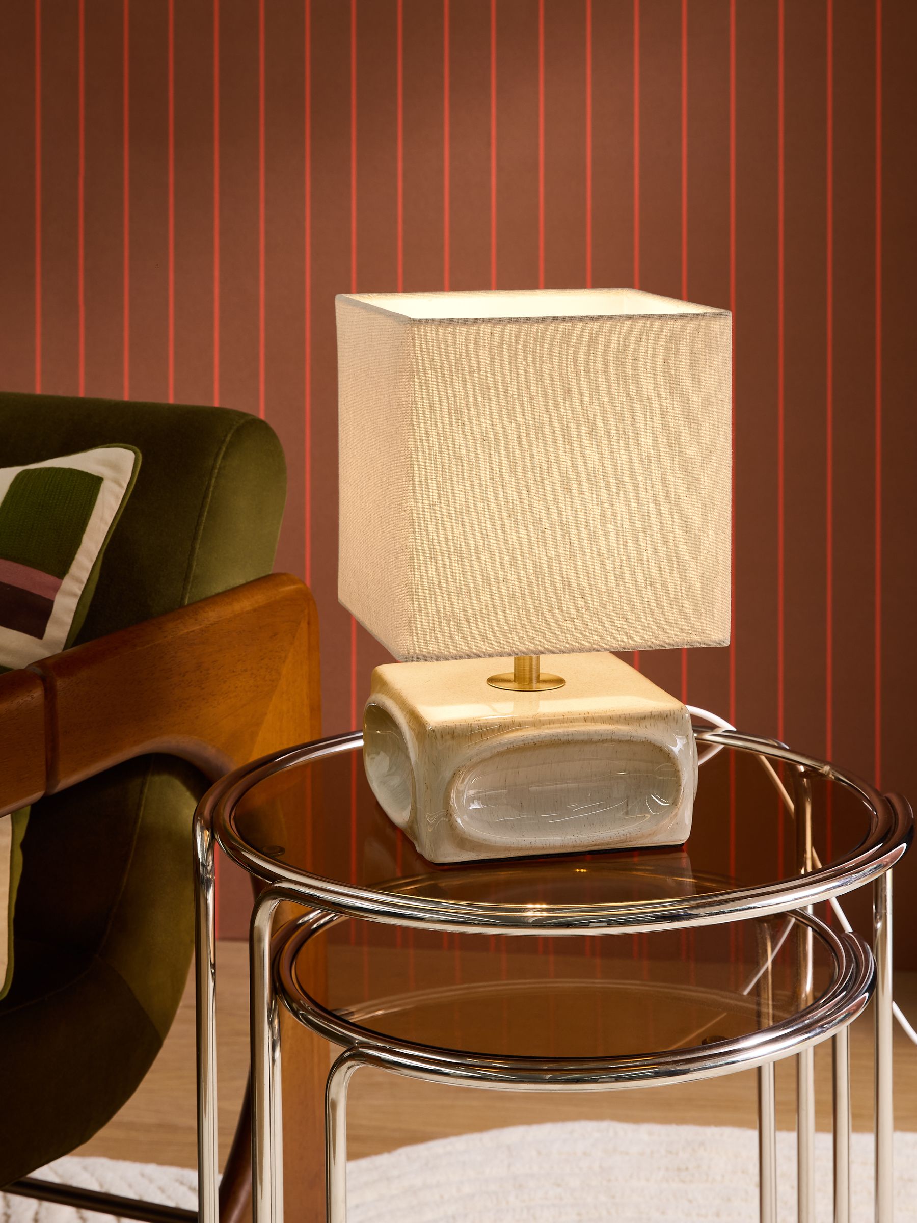 Nell Ceramic Table Lamp in Cream - Image 1 of 5 Nell Ceramic Table Lamp in Cream - Image 1 of 5