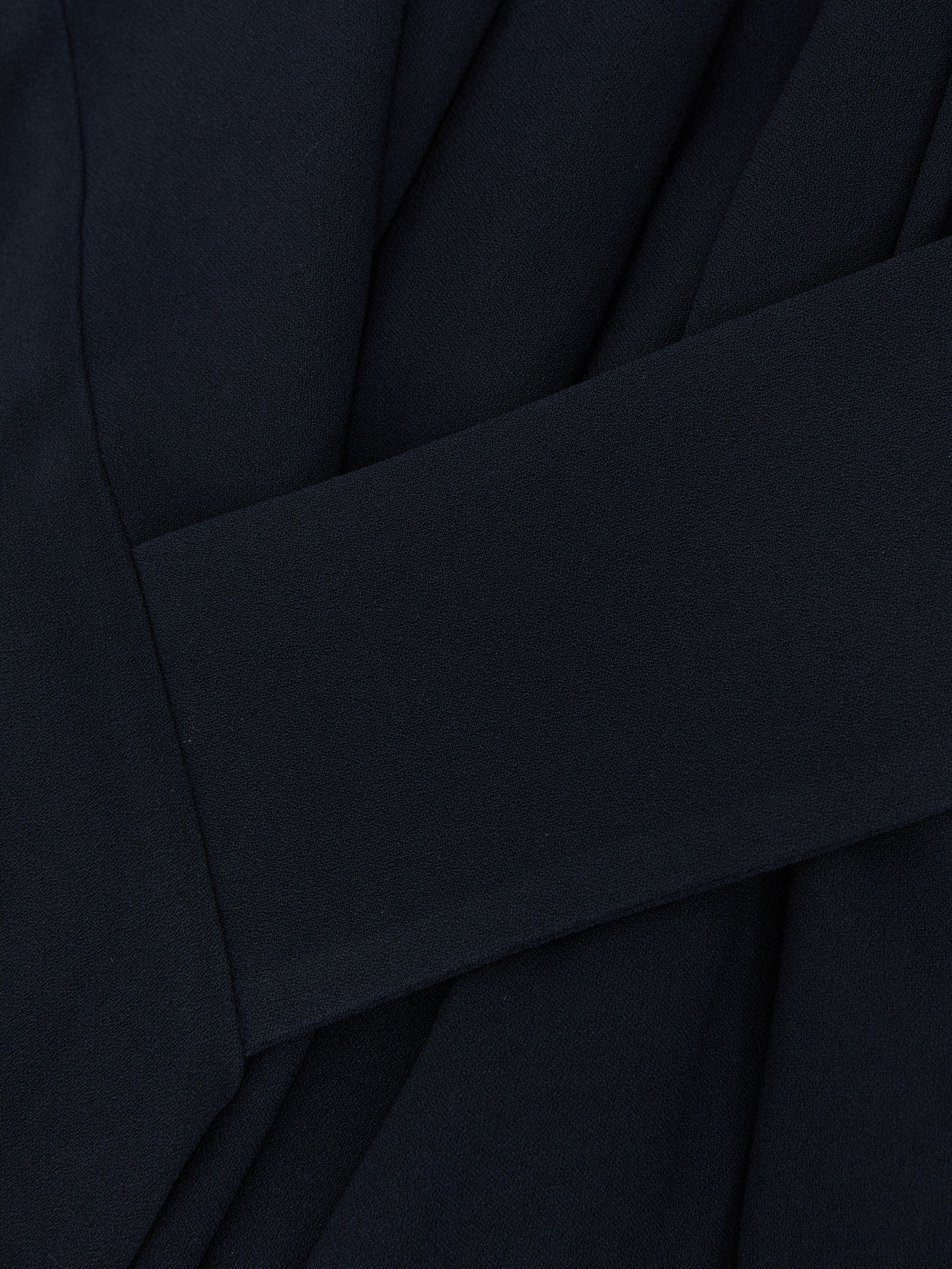 Drape-Detail Sleeveless Midi Dress in Navy - image 4