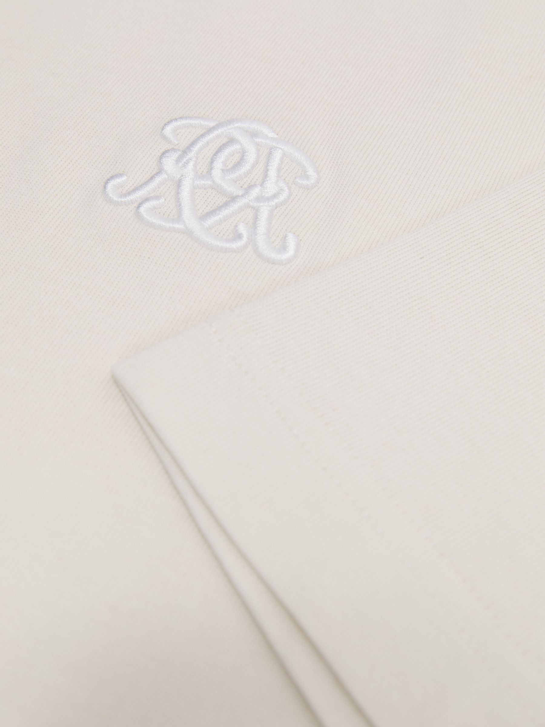 Monogram Embroidered Relaxed-Fit T-Shirt in White - image 3