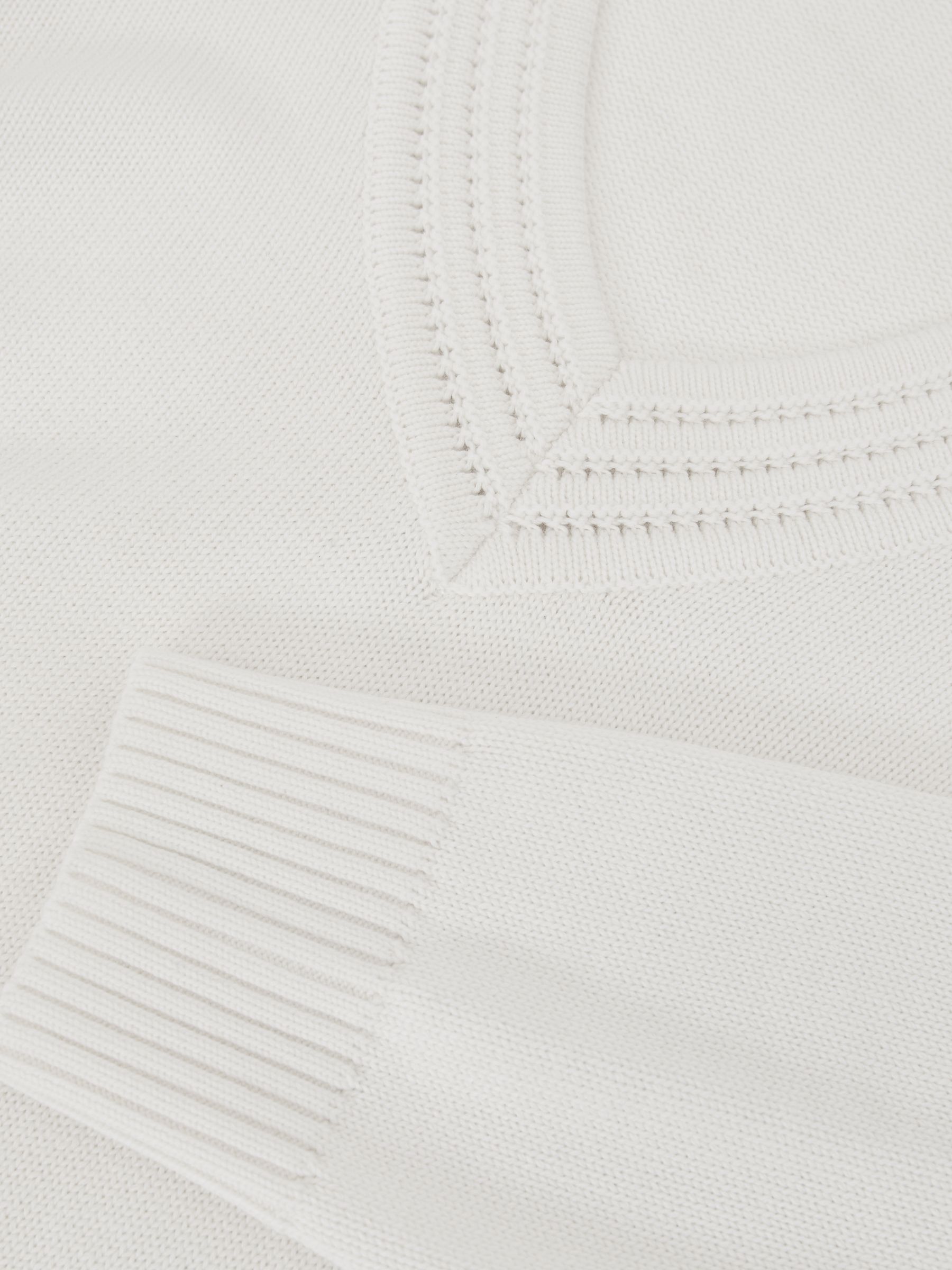 Cotton and Wool V-Neck Jumper in Ivory - image 4