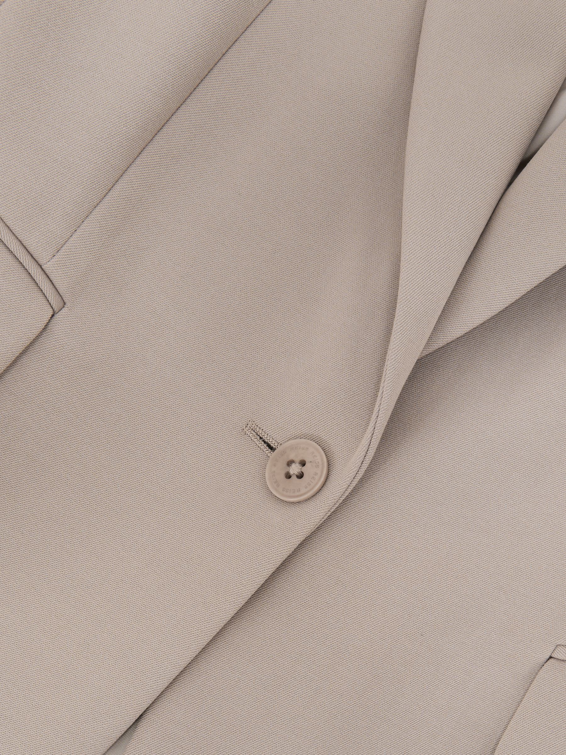 Tailored Single Breasted Suit Blazer in Stone Neutral - Image 8 of 9