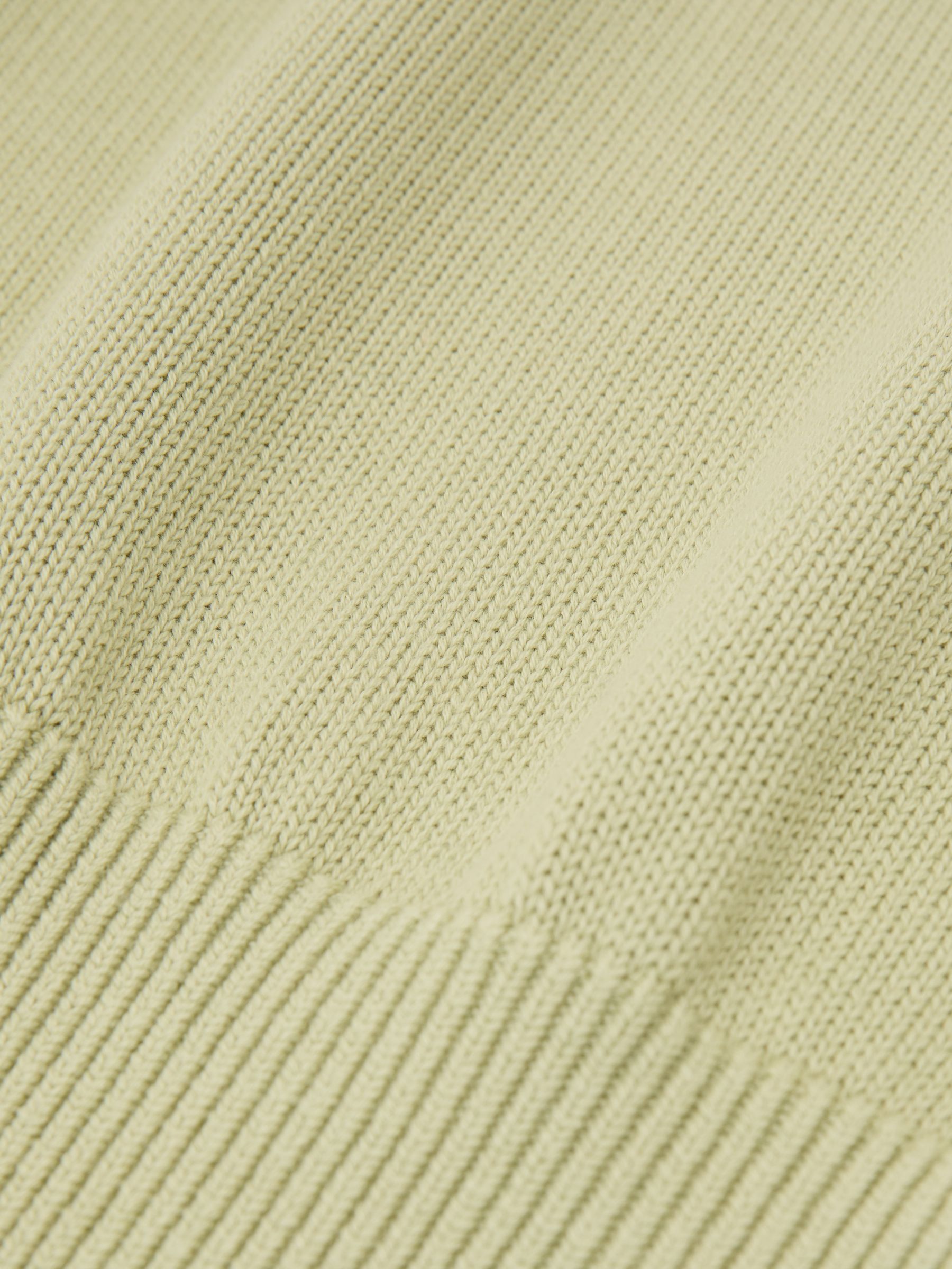 Cotton And Wool Crew-Neck Top in Sage Green - Image 6 of 6