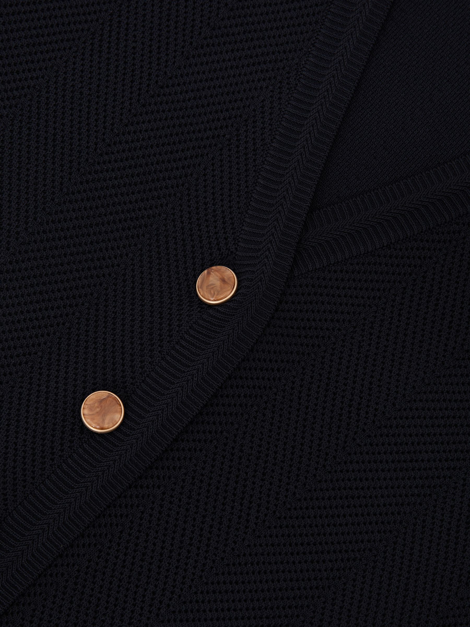 Textured-Knit Button-Through Waistcoat in Navy - image 3