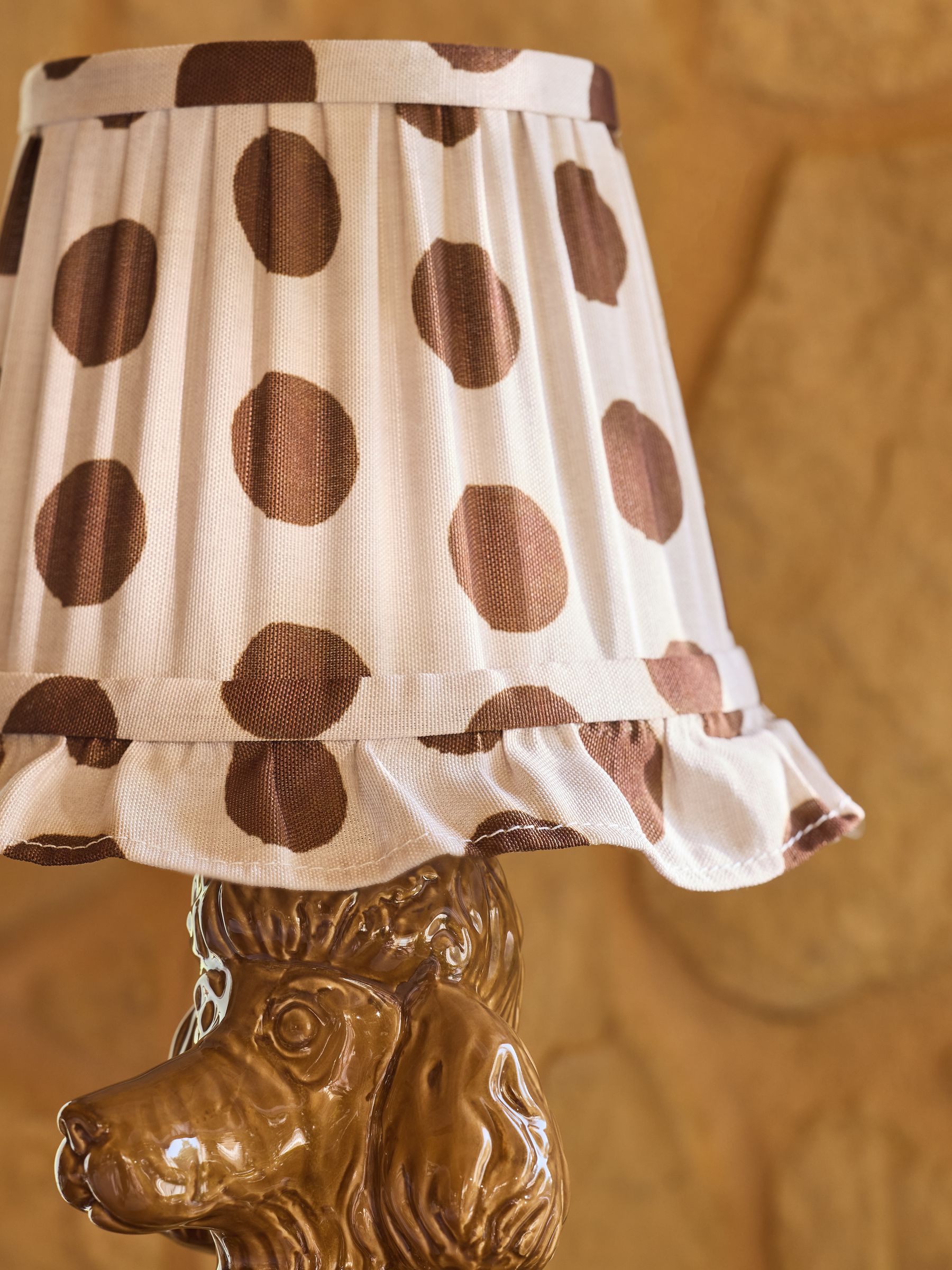 Poodle & Blonde Brown/Pink Ceramic Blondie The Poodle Table Lamp - Image 5 of 6