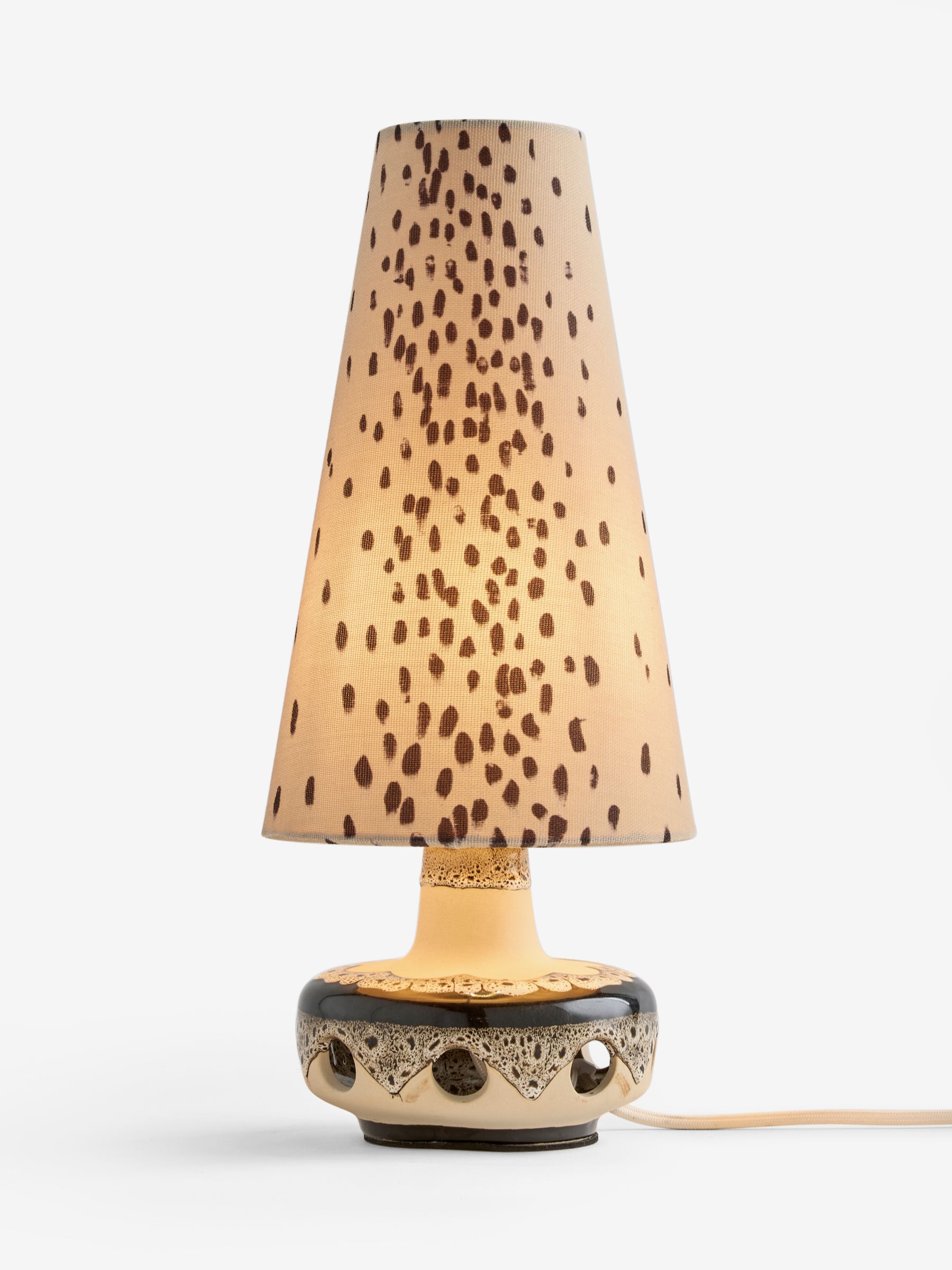 Poodle & Blonde Cream/Black Ceramic Fat Lava Table Lamp - Image 5 of 6
