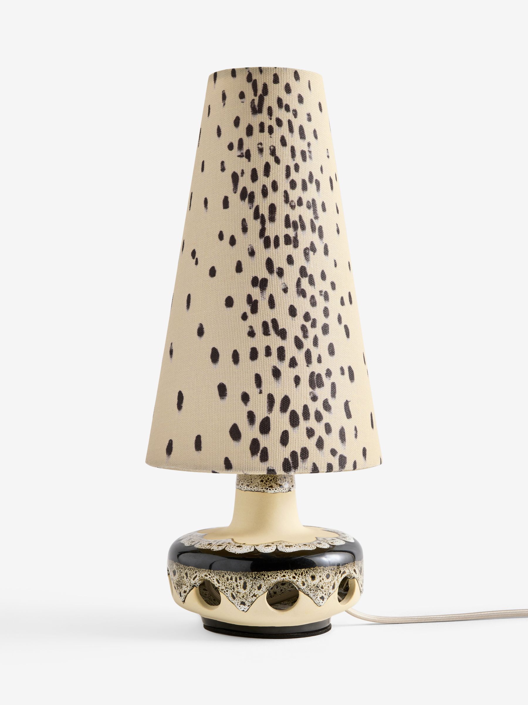 Poodle & Blonde Cream/Black Ceramic Fat Lava Table Lamp - Image 6 of 6 Poodle & Blonde Cream/Black Ceramic Fat Lava Table Lamp - Image 6 of 6