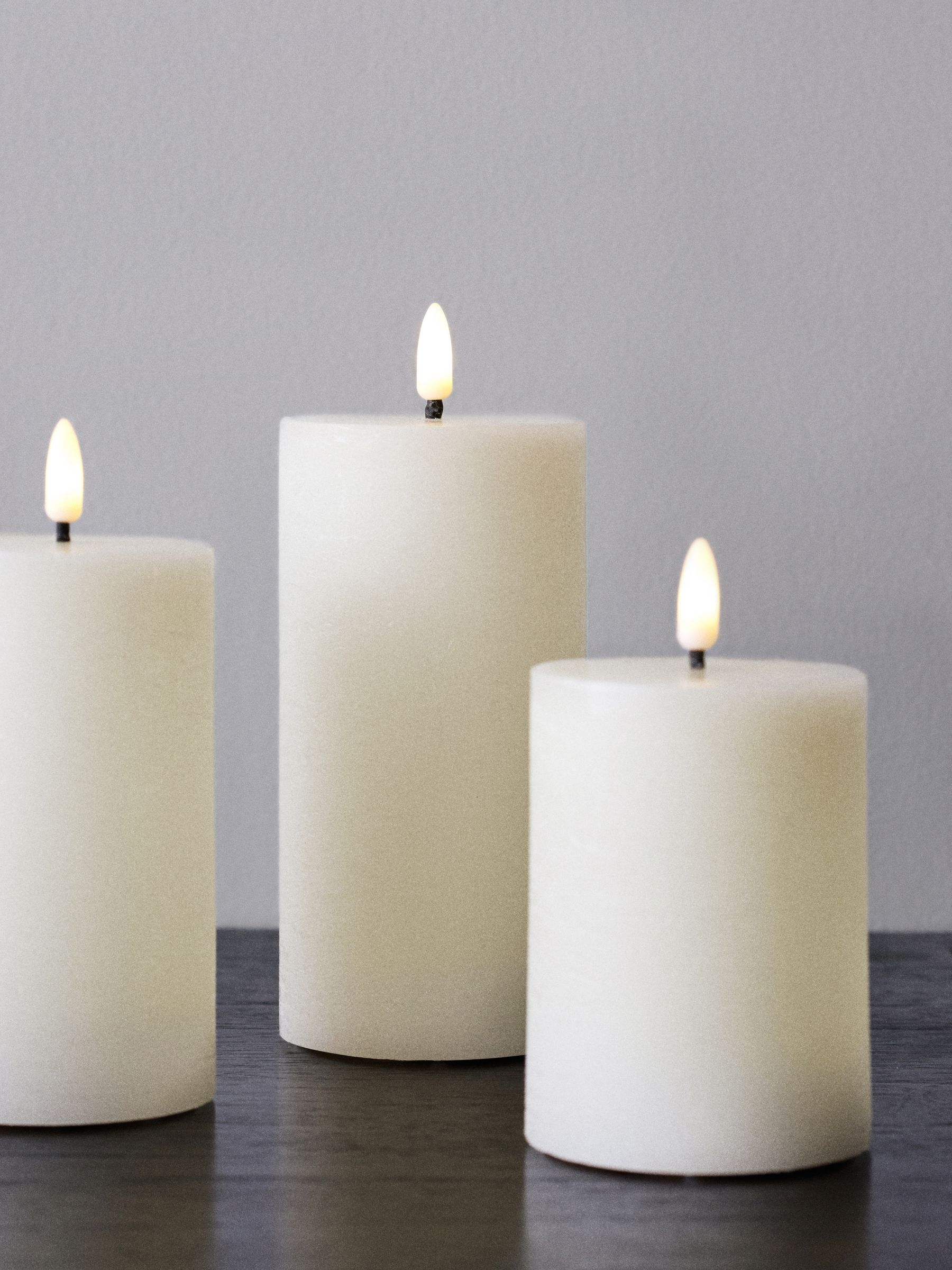 The Set 12 Pack Cream Real Wax LED Candles - Image 2 of 5