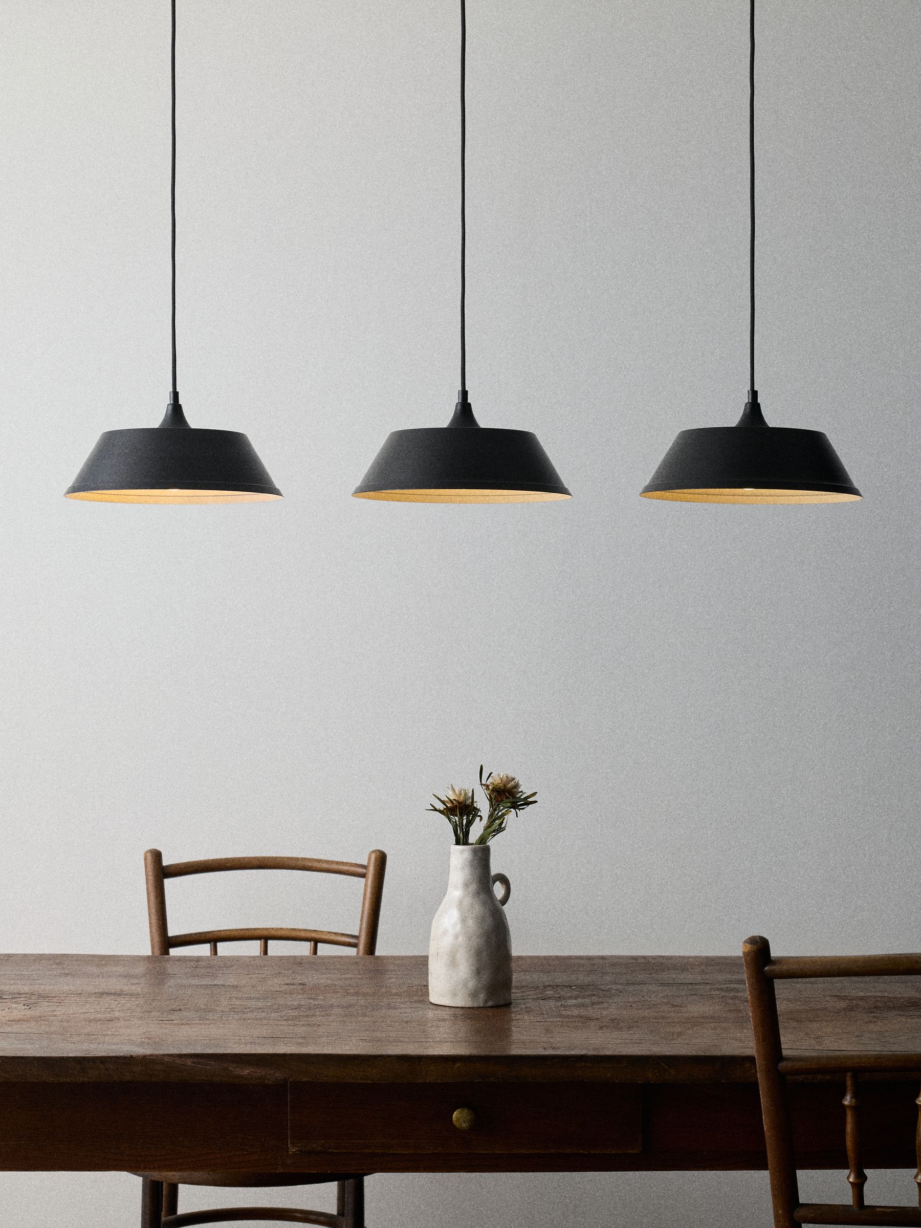 The Set 3 Pack Black Metal Pendant Ceiling Light - Image 1 of 7