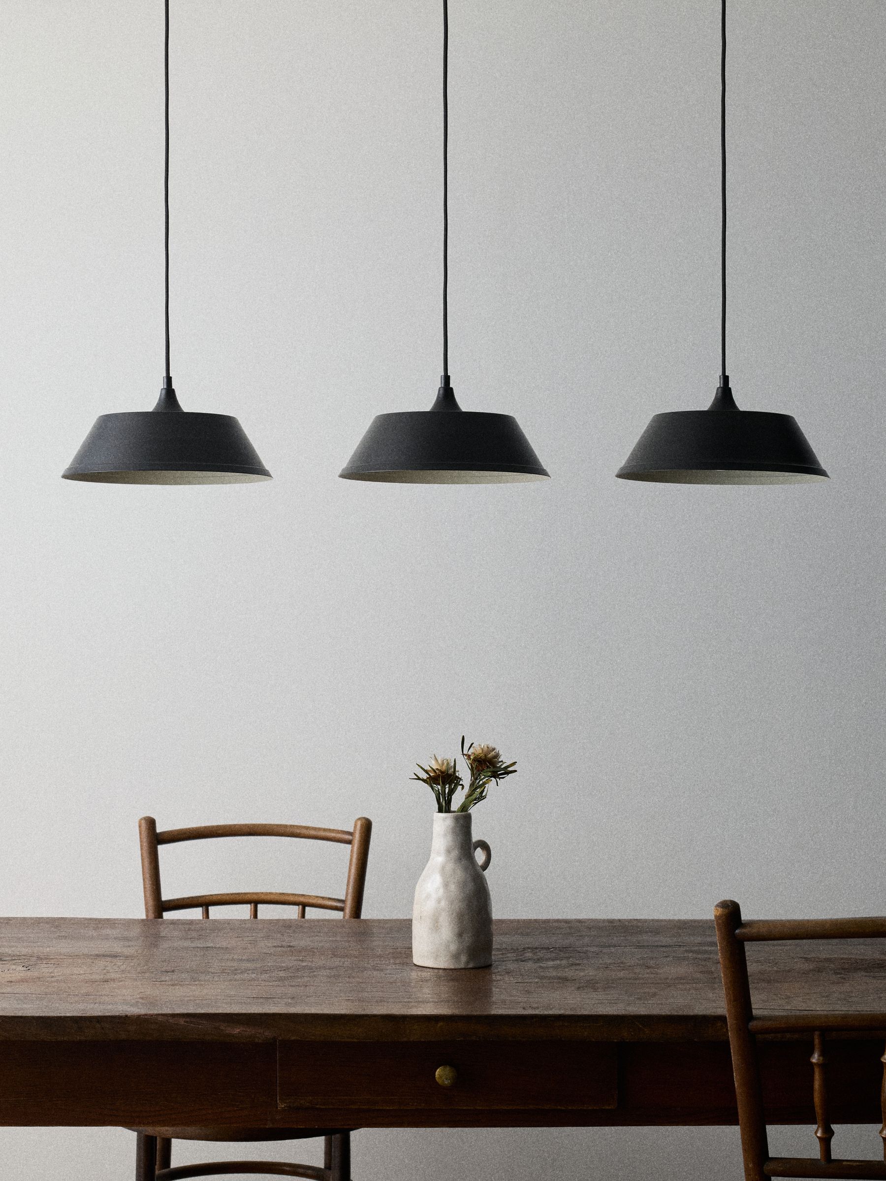 The Set 3 Pack Black Metal Pendant Ceiling Light - Image 2 of 7