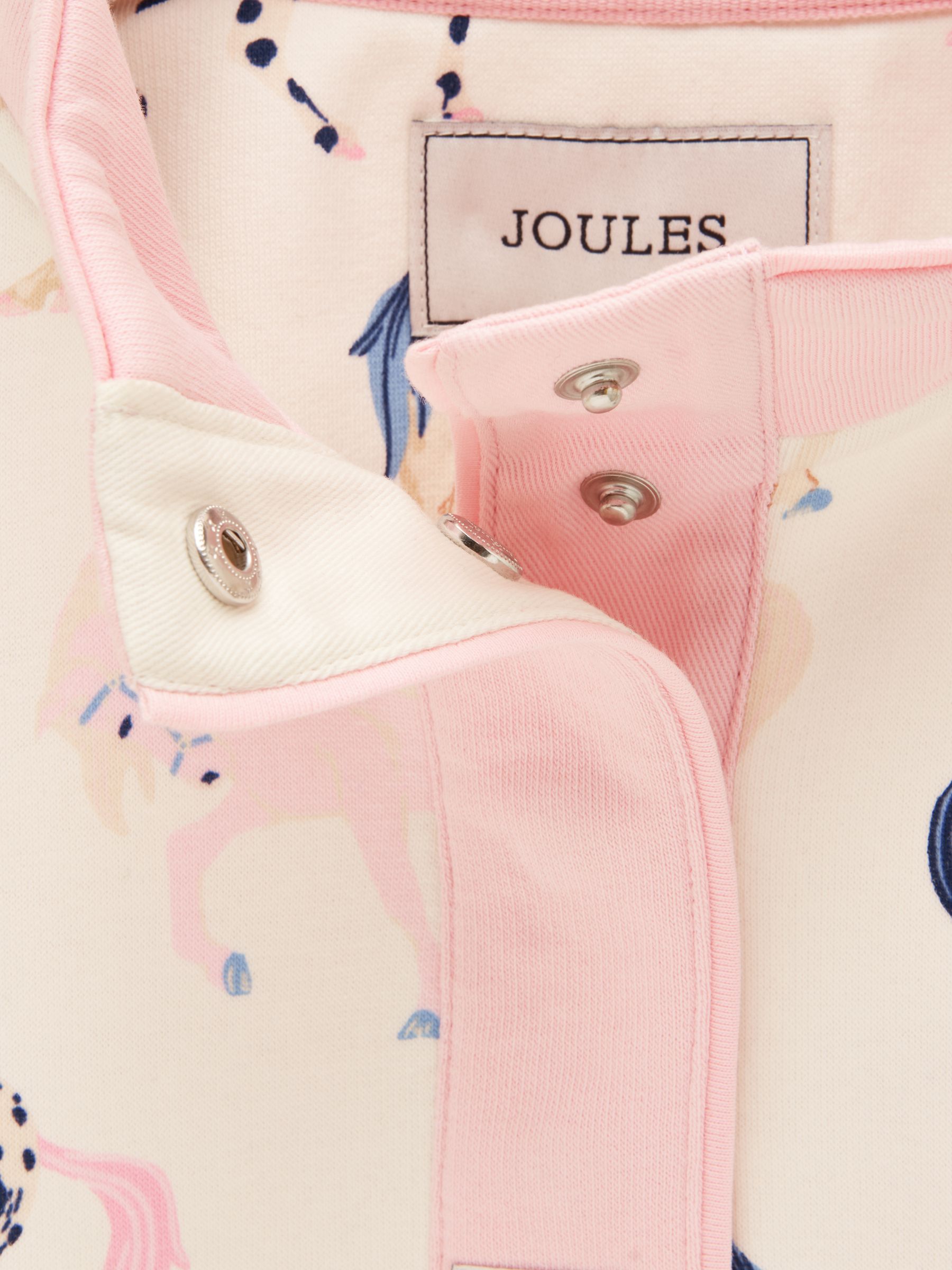 Girls' Burnham Cream Horse Print Funnel Neck Sweatshirt - Image 6 of 6