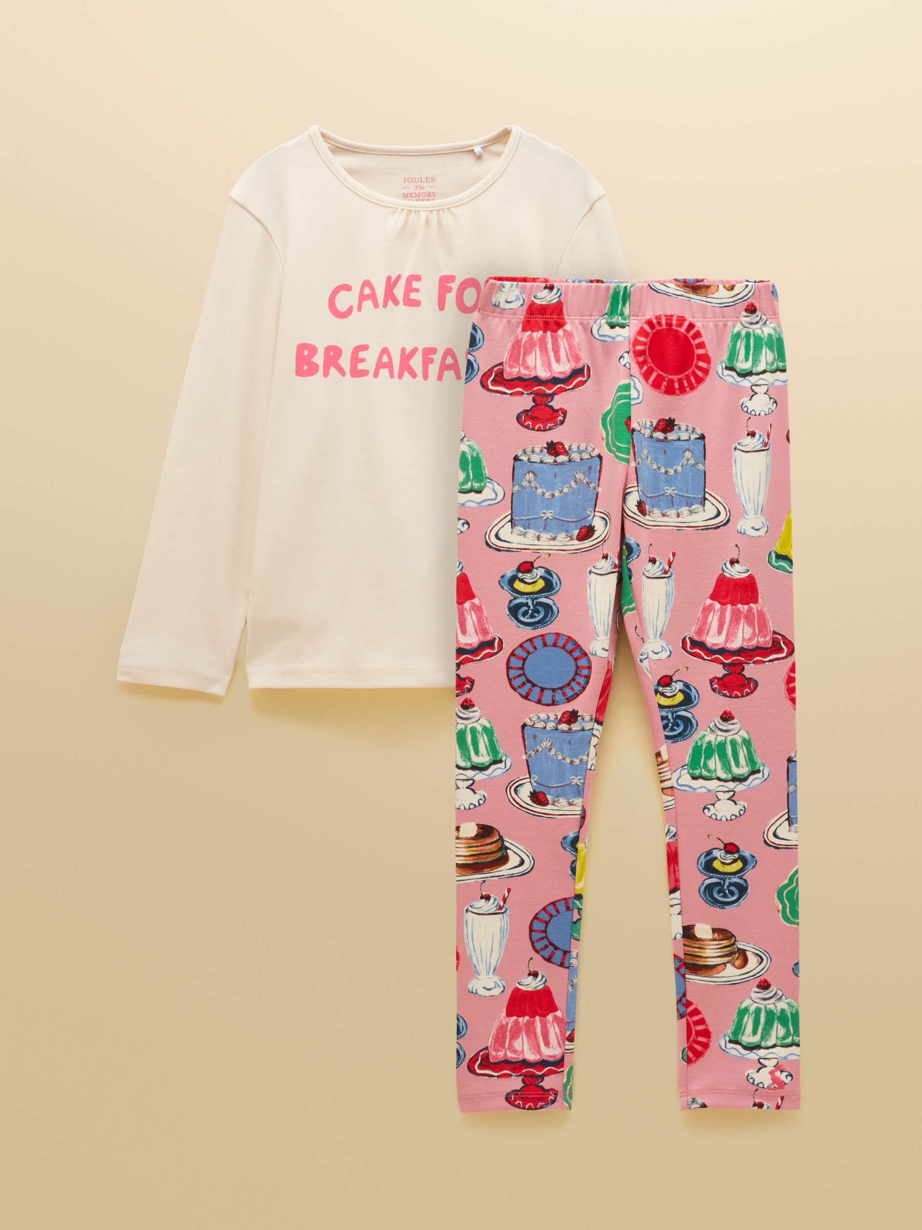 Girls' Kipwell Cream & Pink Long Sleeve Pyjama Set - Image 1 of 10