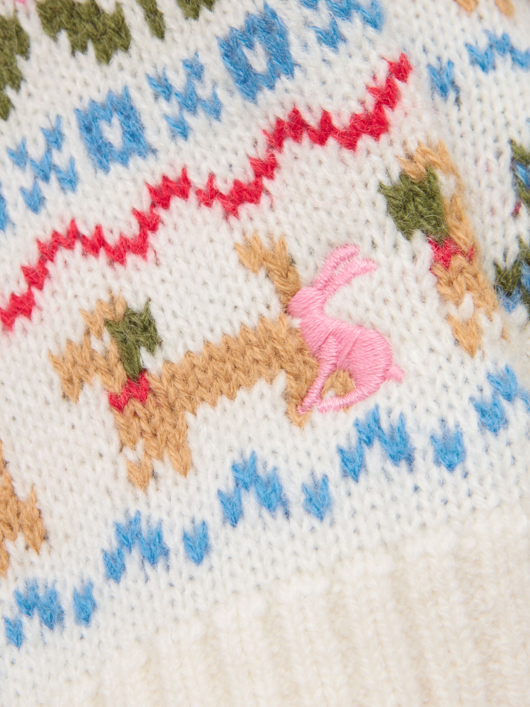 Girls' Ivy Beige Woodland Fair Isle Jumper - Image 4 of 4