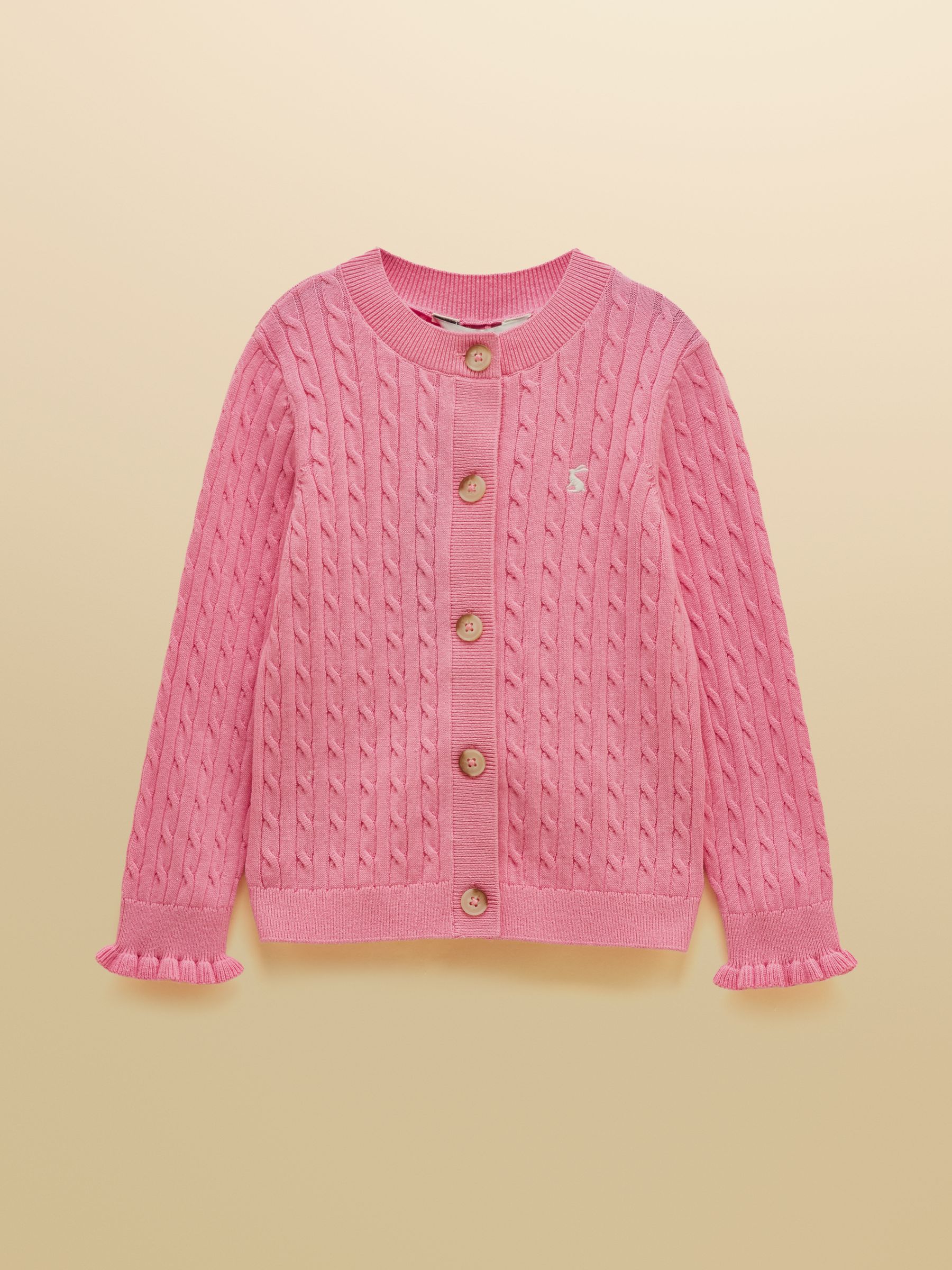 Girls' Mallory Pink Cable Cardigan - Image 1 of 4 Girls' Mallory Pink Cable Cardigan - Image 1 of 4
