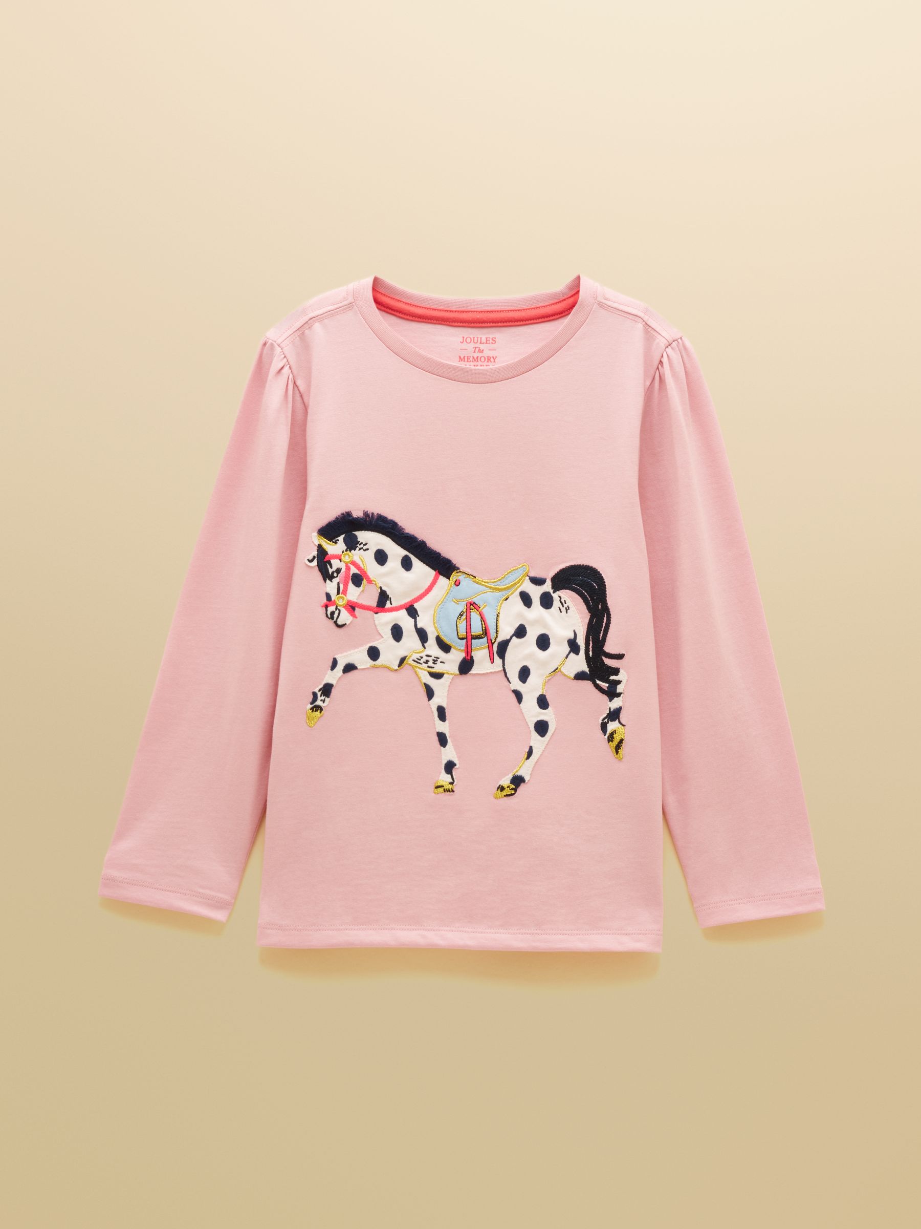 Girls' Ava Pink Horse Applique Long Sleeve Top - Image 1 of 5