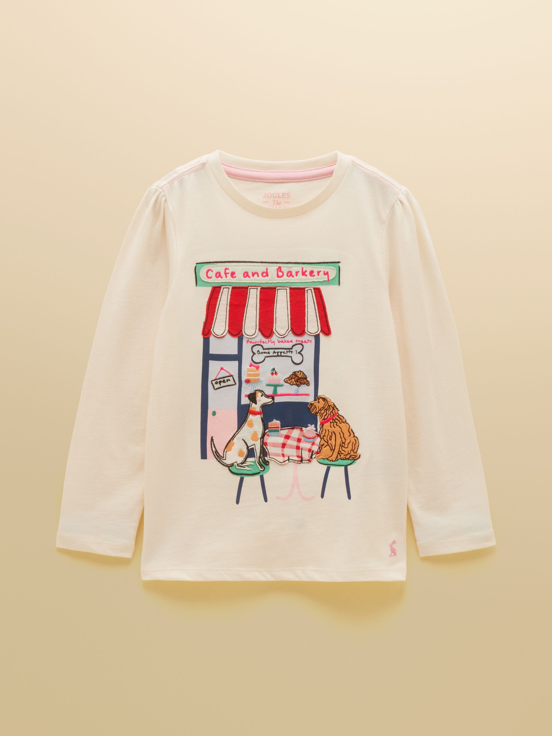 Girls' Ava Cream Applique Long Sleeve Top - Image 1 of 5