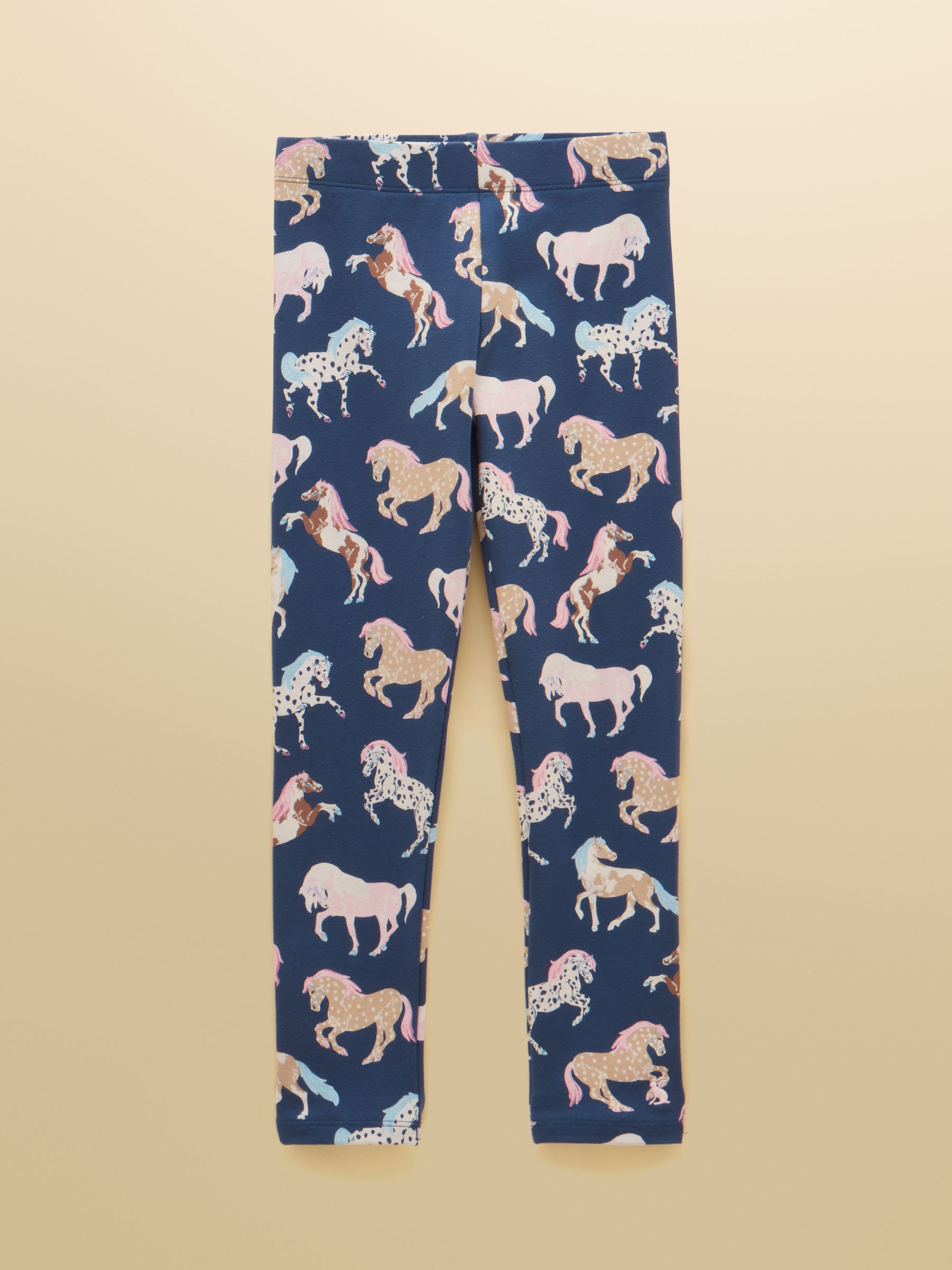 Girls' Deedee Navy Horse Print Jersey Leggings - Image 1 of 4 Girls' Deedee Navy Horse Print Jersey Leggings - Image 1 of 4
