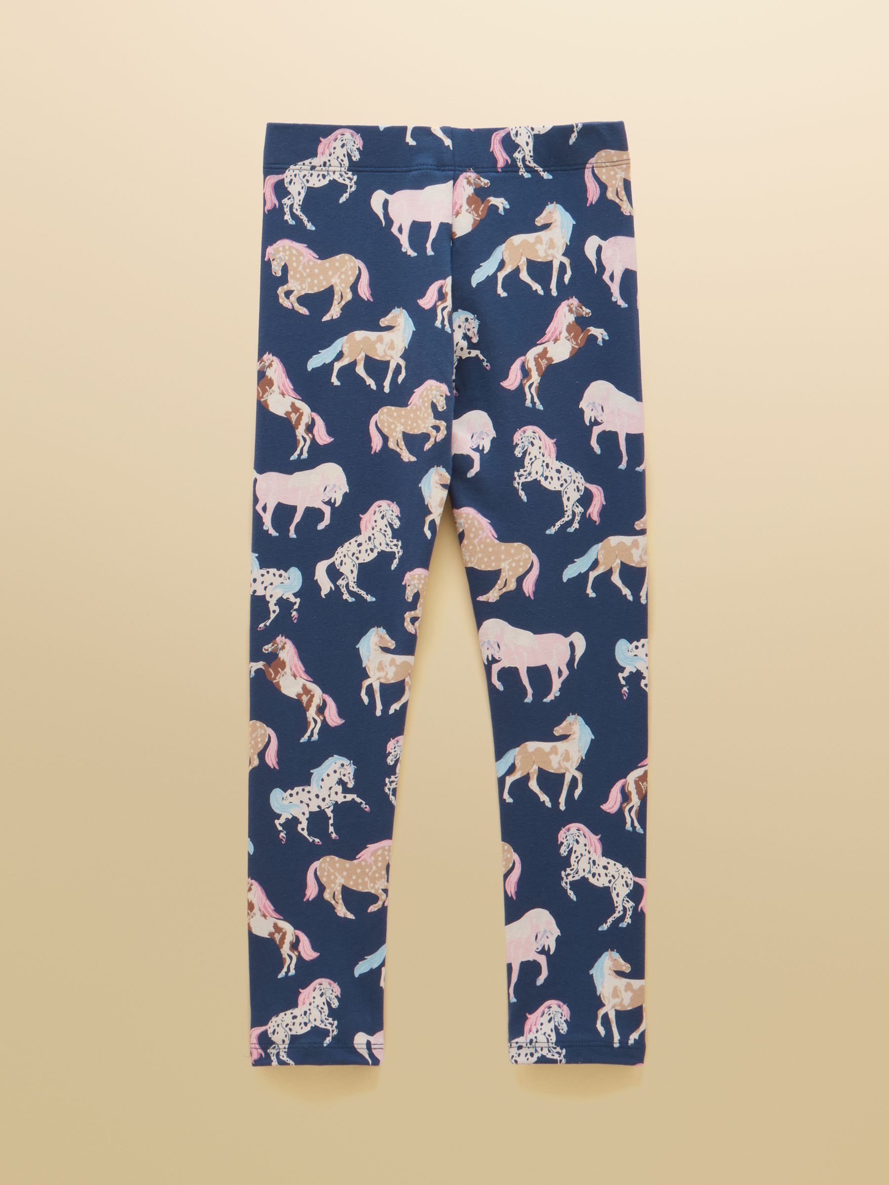 Girls' Deedee Navy Horse Print Jersey Leggings - Image 2 of 4