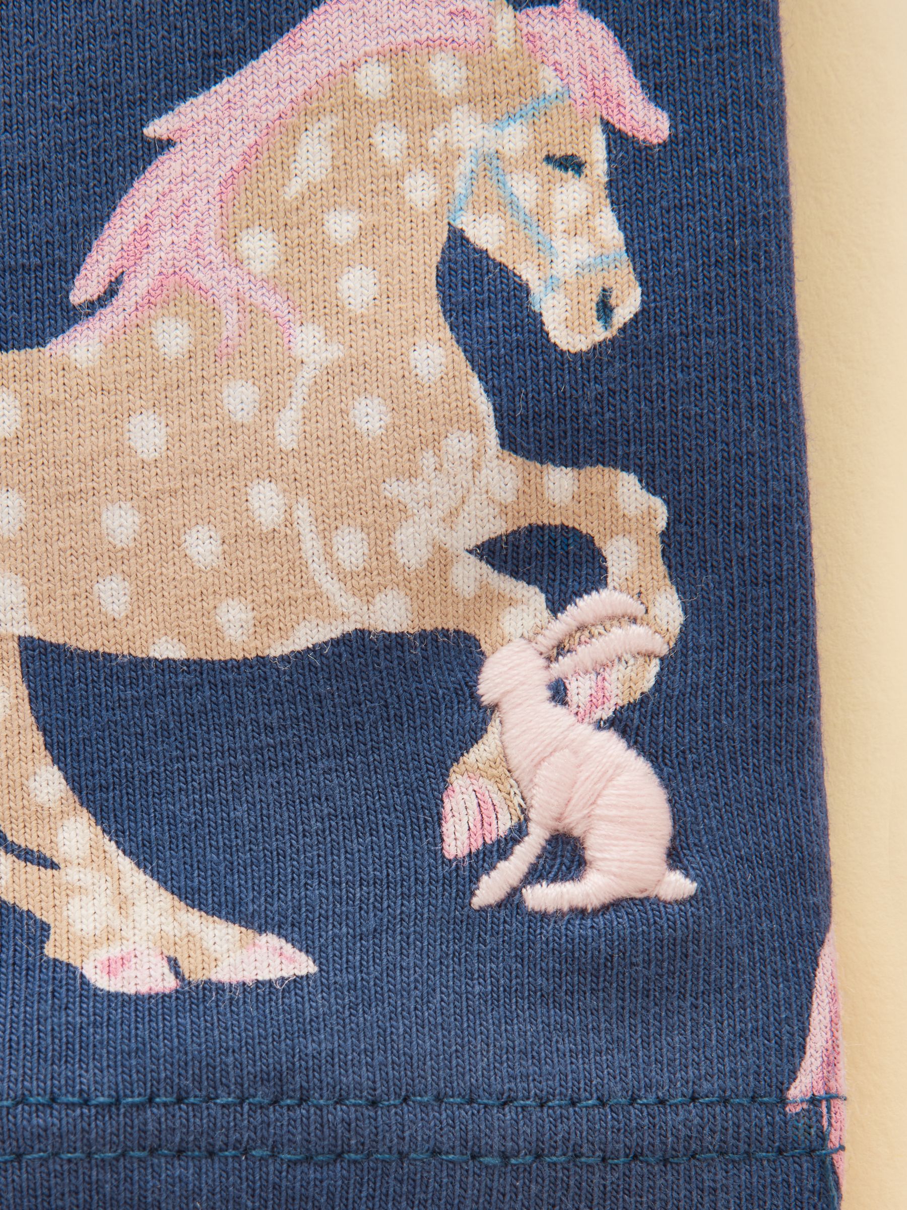 Girls' Deedee Navy Horse Print Jersey Leggings - Image 3 of 4