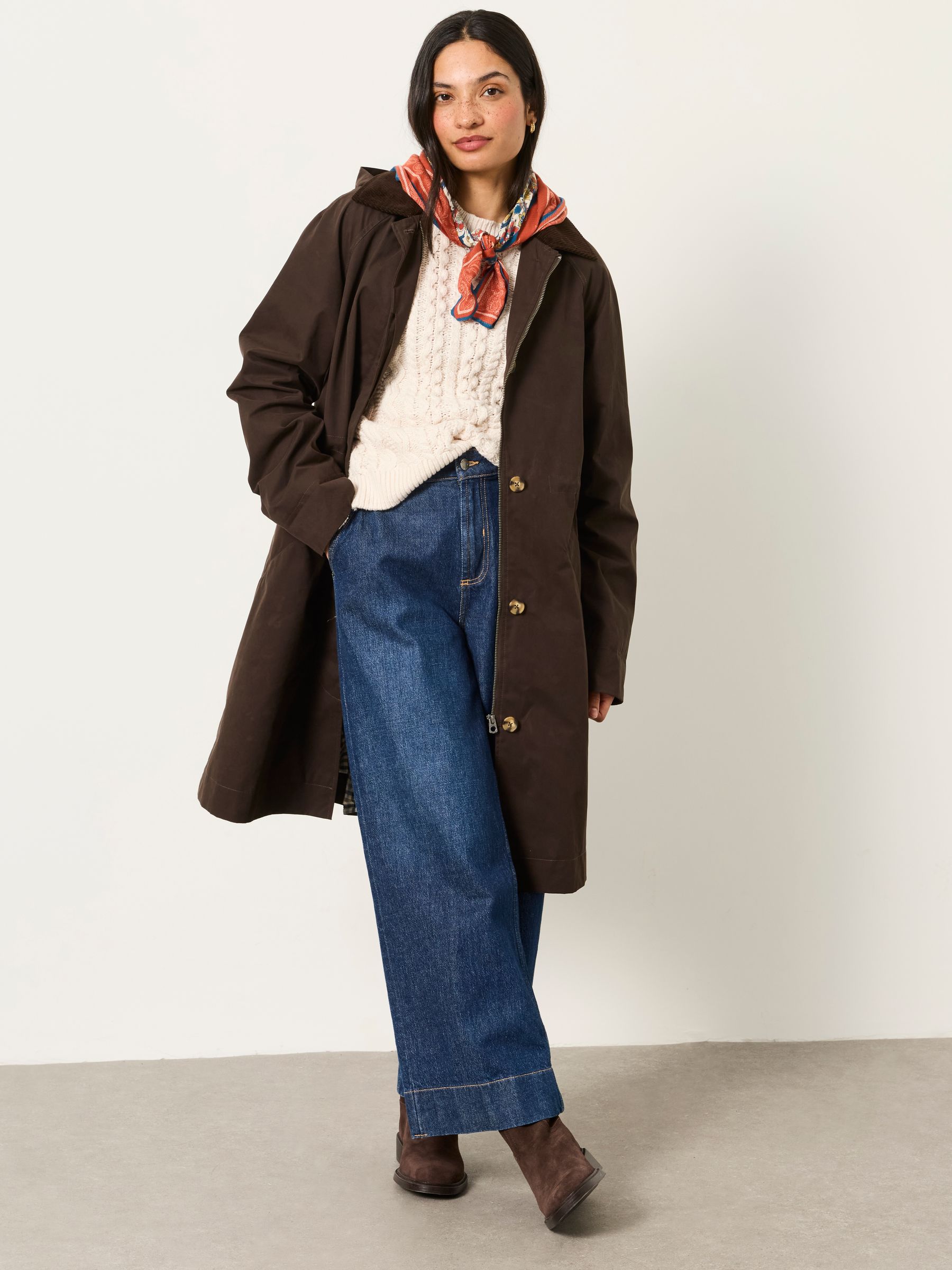 Polly Chocolate Brown Longline Coat - Image 3 of 8