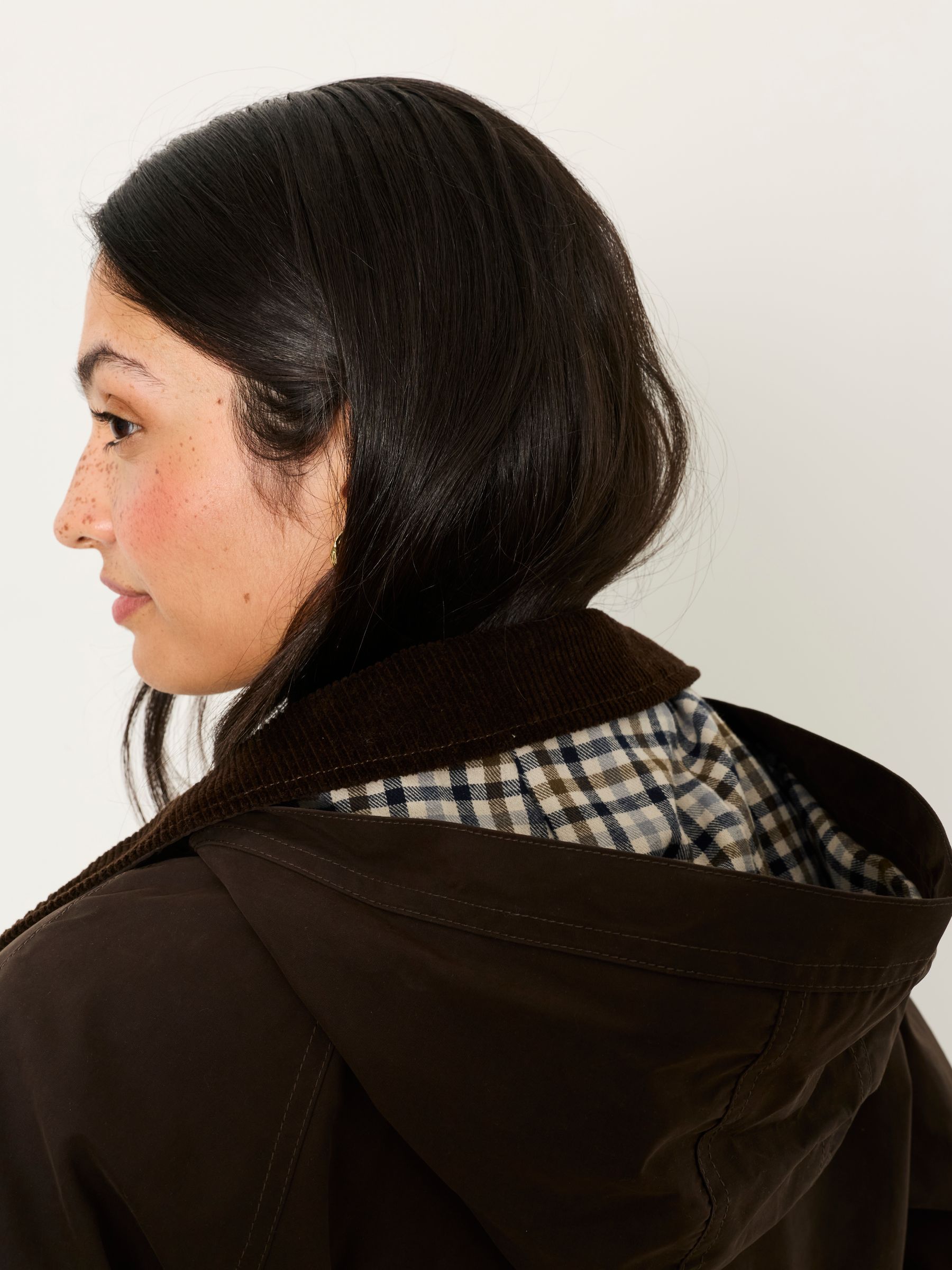 Polly Chocolate Brown Longline Coat - Image 7 of 8