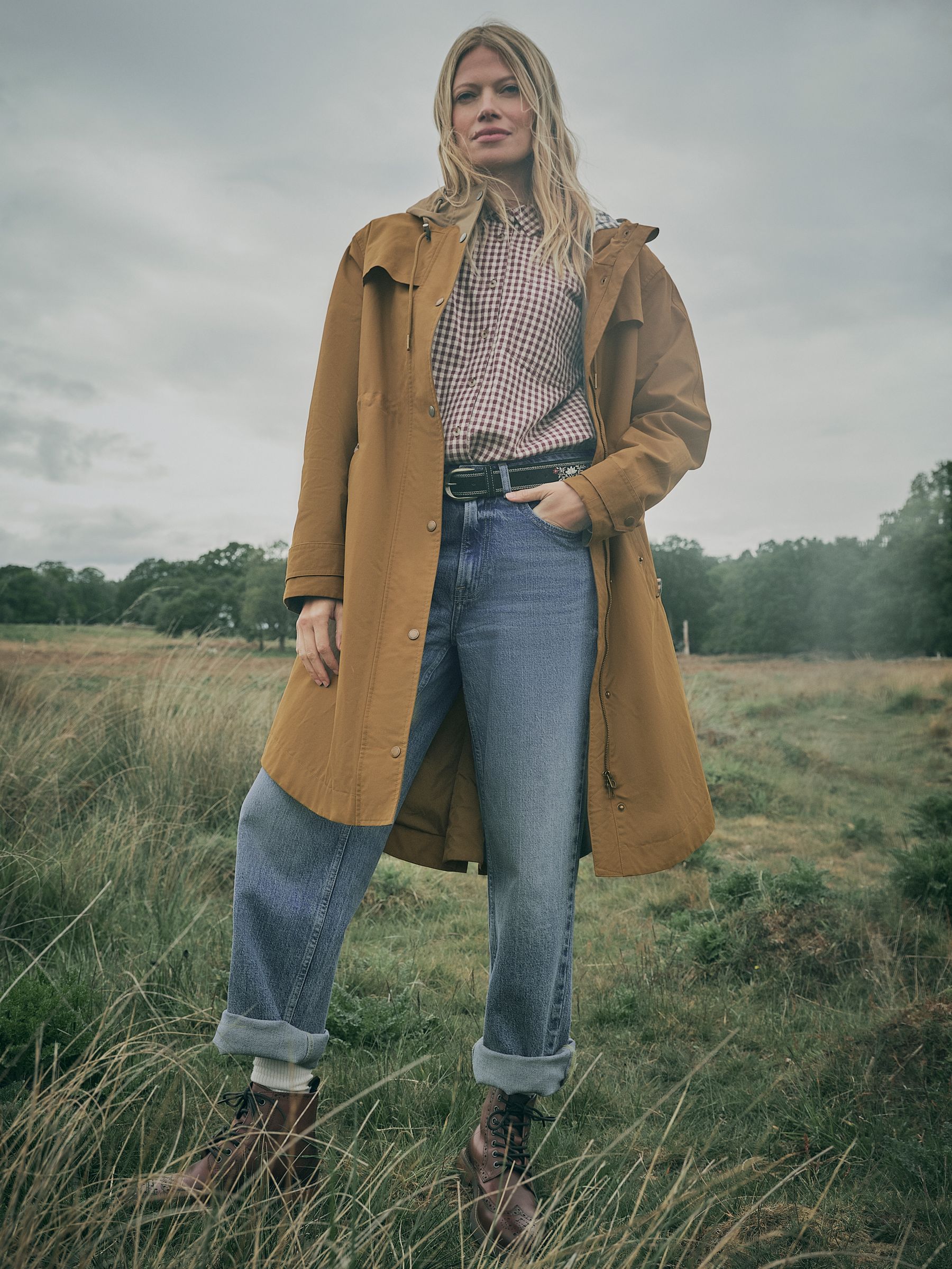 Inverness Sand Long Raincoat | FatFace USA