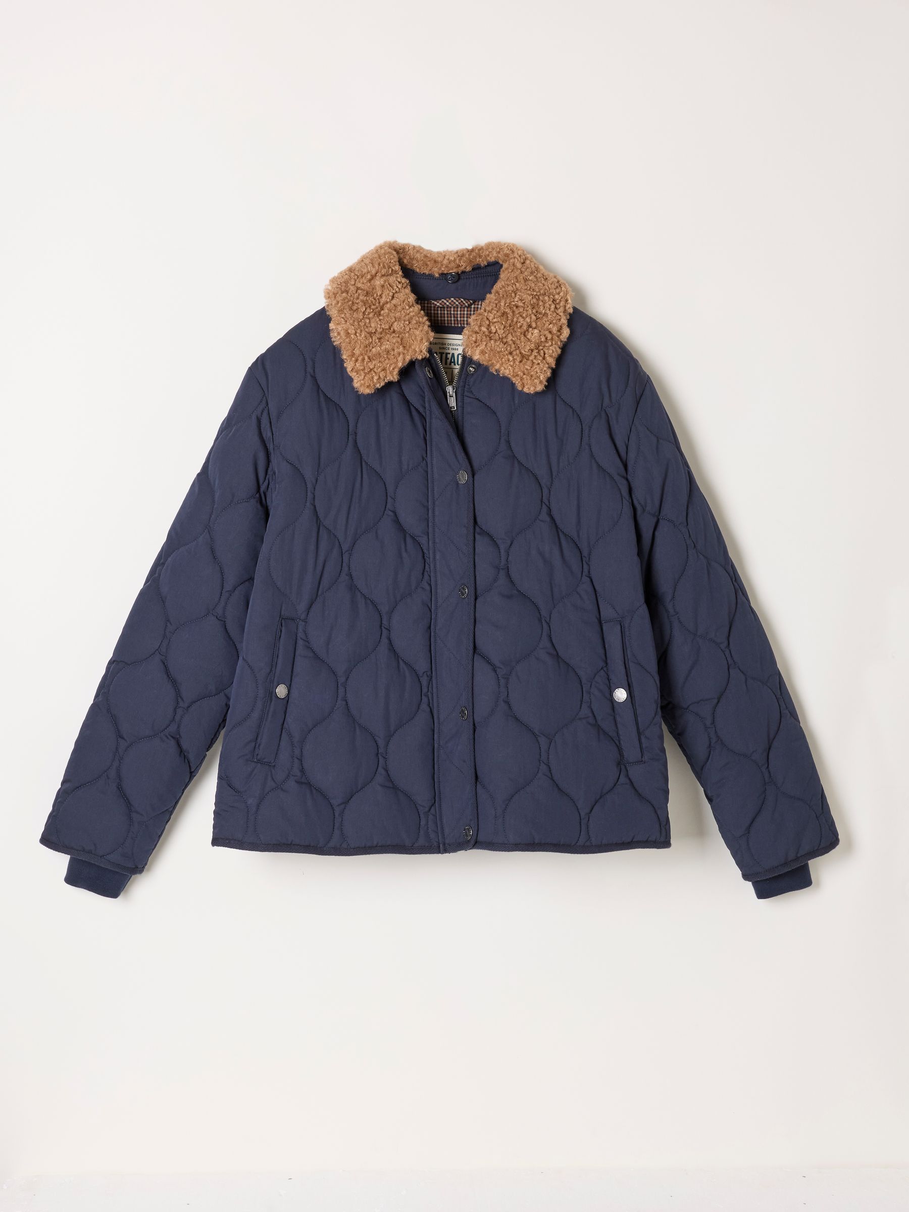 Cumbria Navy Removable Collar Quilted Jacket - Image 8 of 8