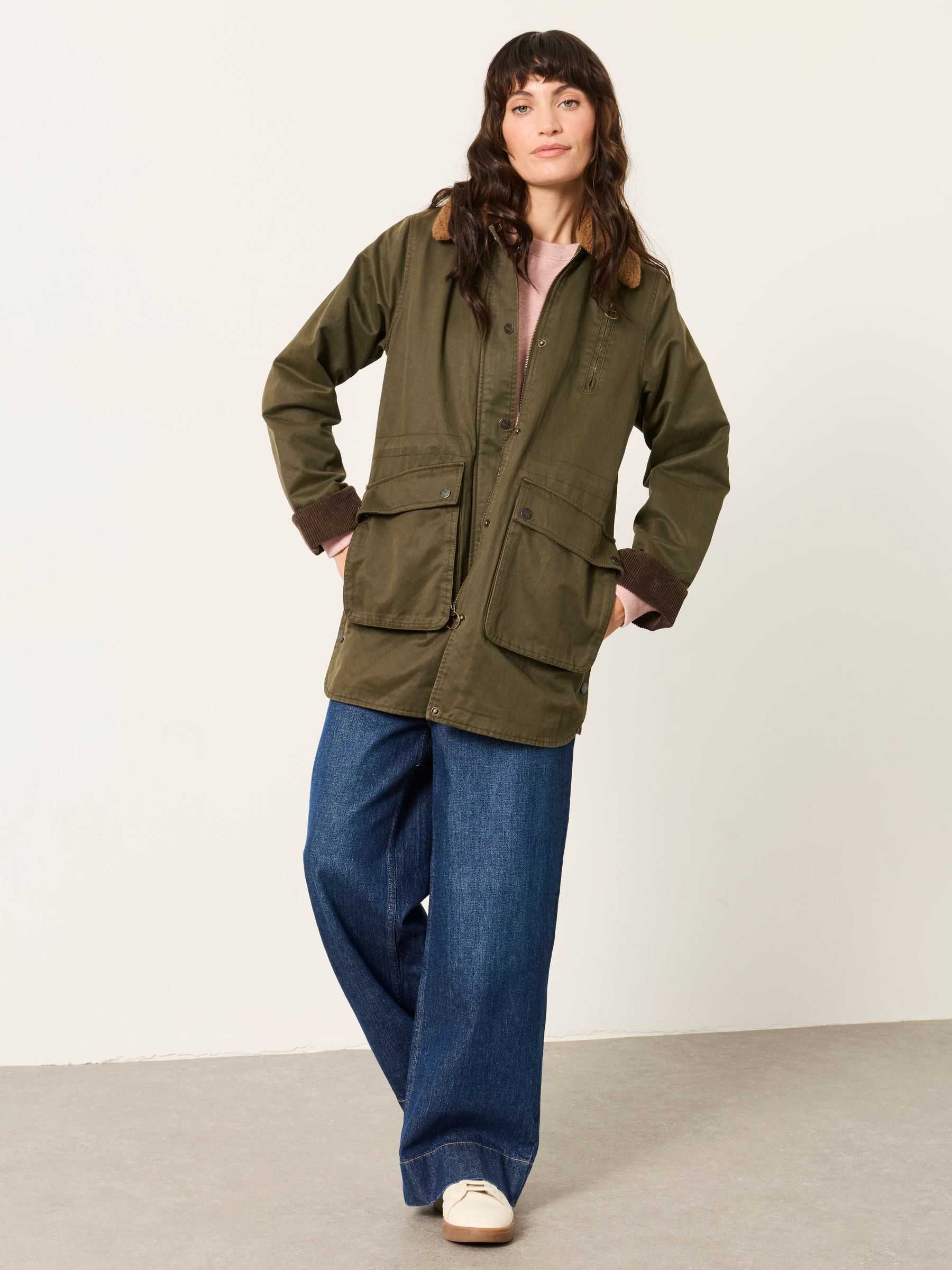 Kent Olive Green Petite Barn Jacket - Image 4 of 8