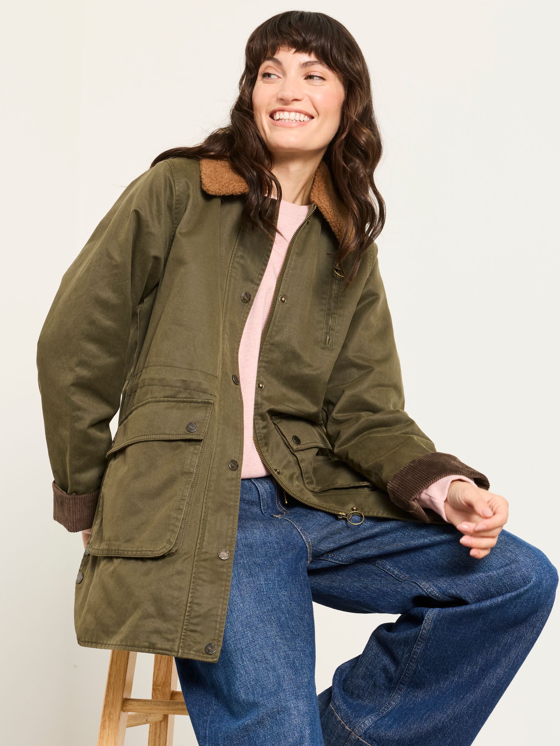Kent Olive Green Petite Barn Jacket - Image 7 of 8