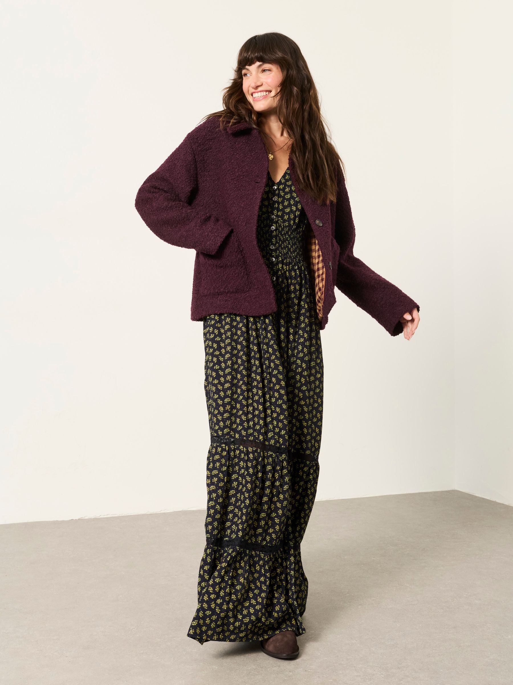 FAYE BOUCLE Plum Purple BOUCLE Short Jacket - Image 4 of 6