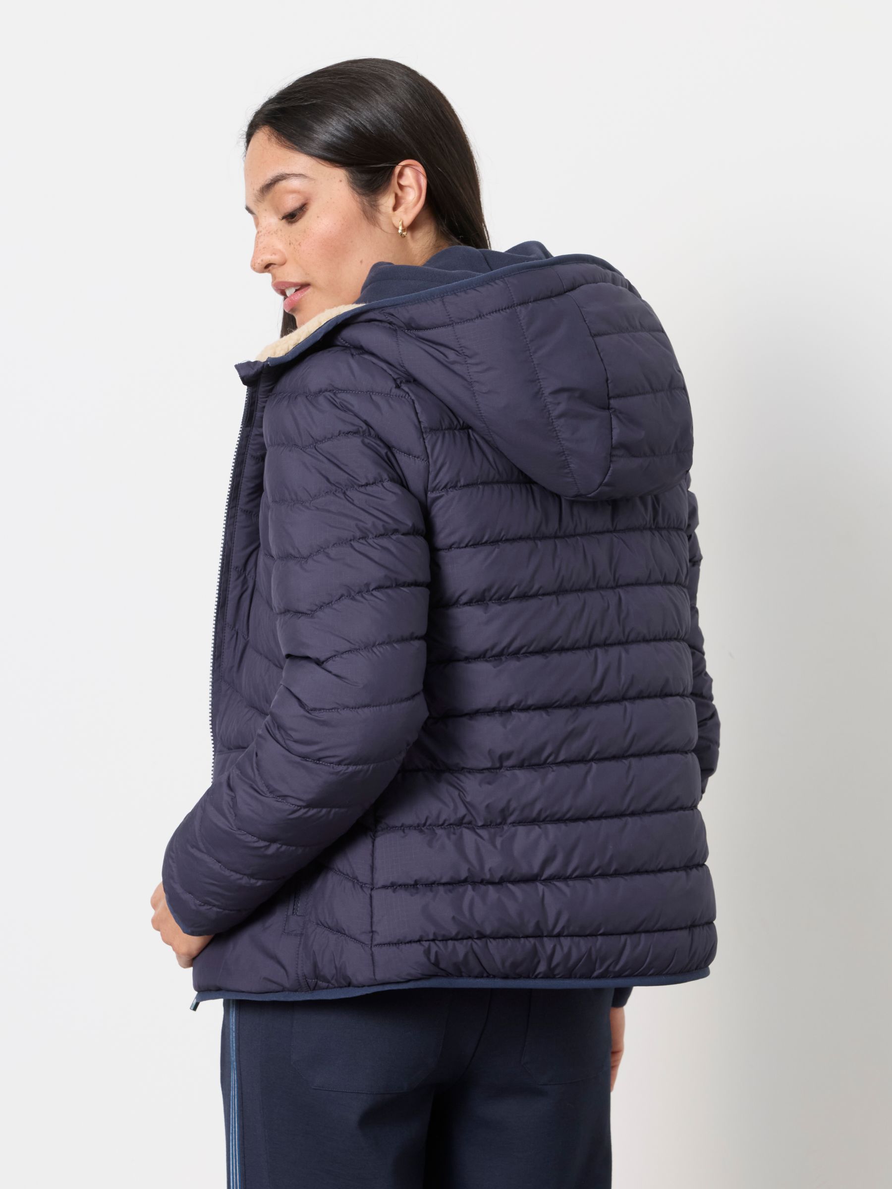 Erica Navy Petite Colour Block Puffer Jacket - Image 2 of 5