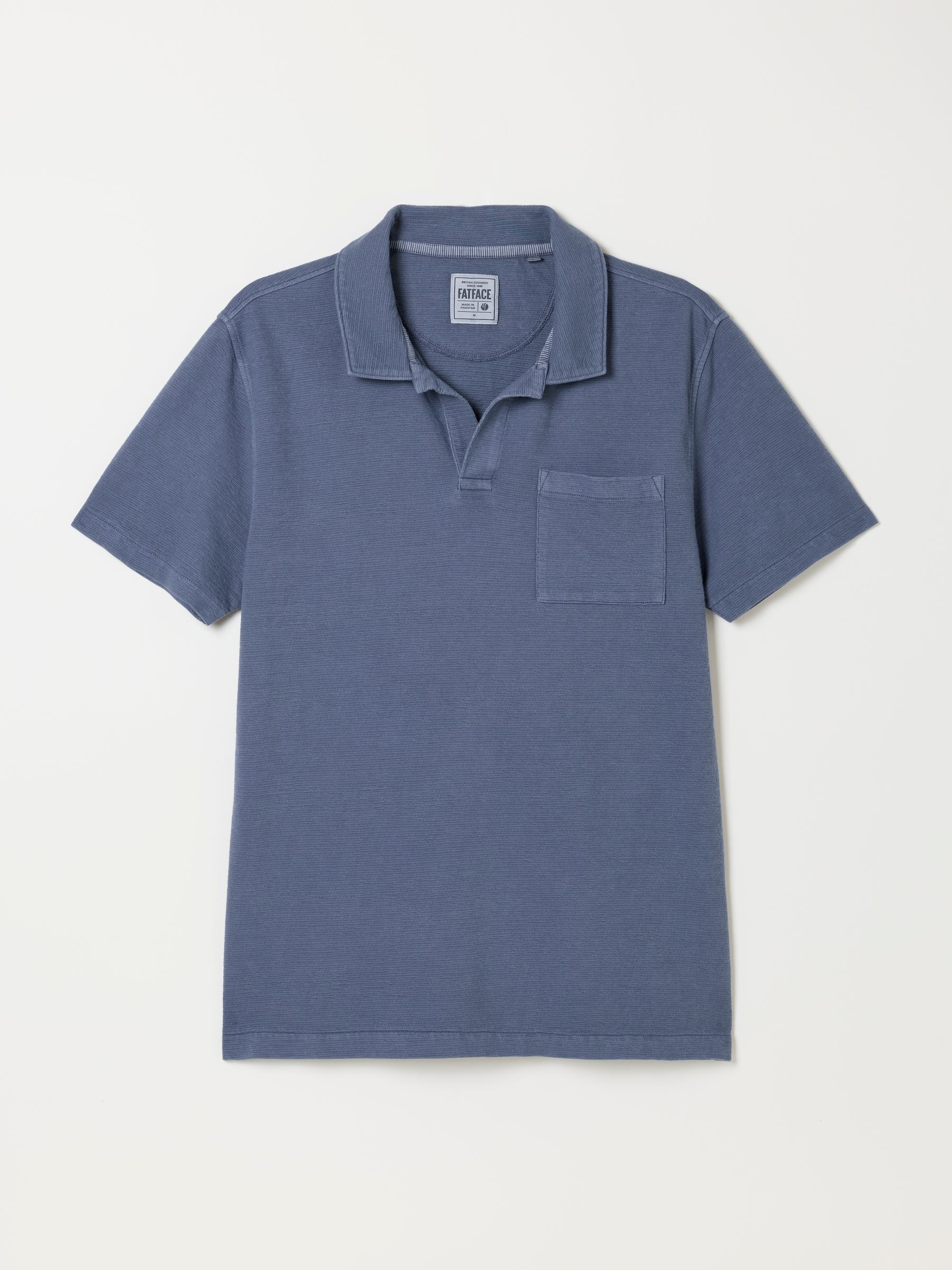 Albury Blue Textured Polo Shirts - Image 5 of 5