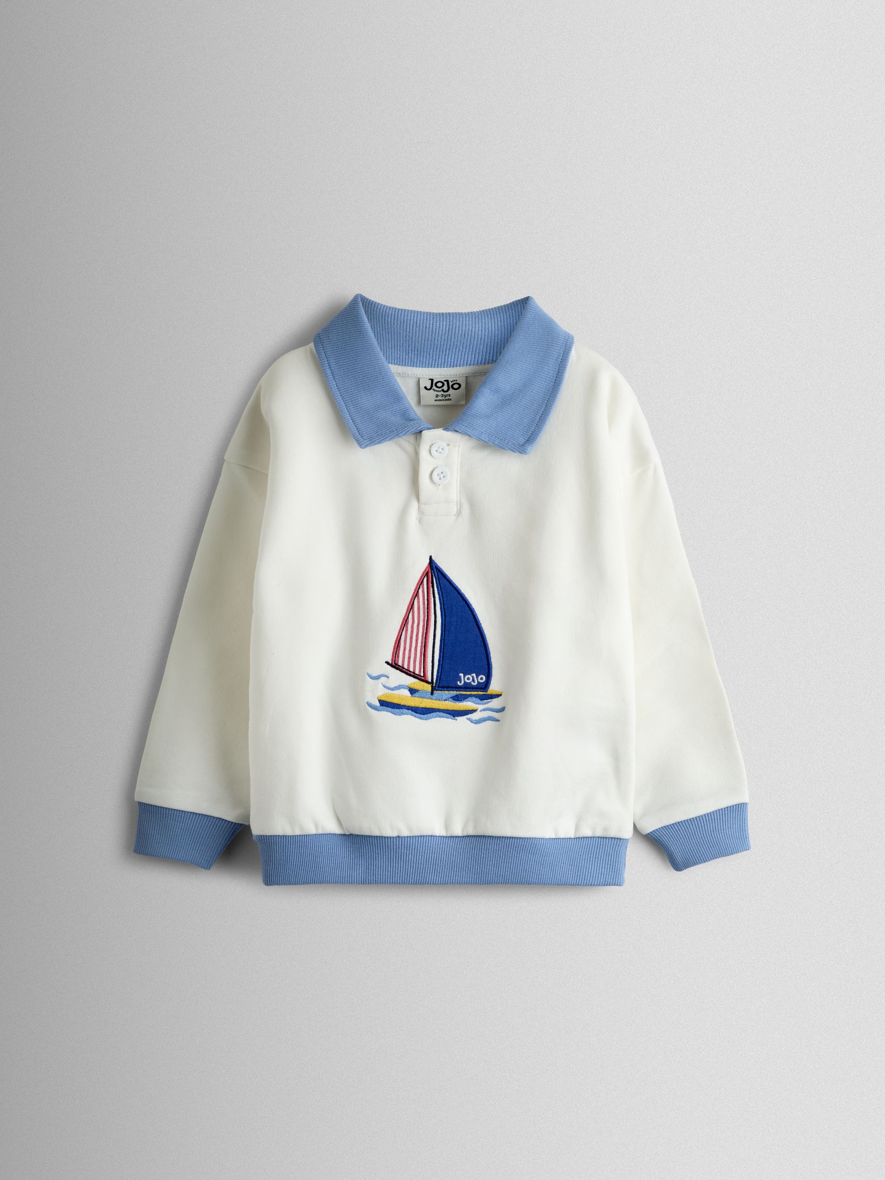 Cream Boat 2-Piece Nautical Sweatshirt & Short Set - Image 2 of 7