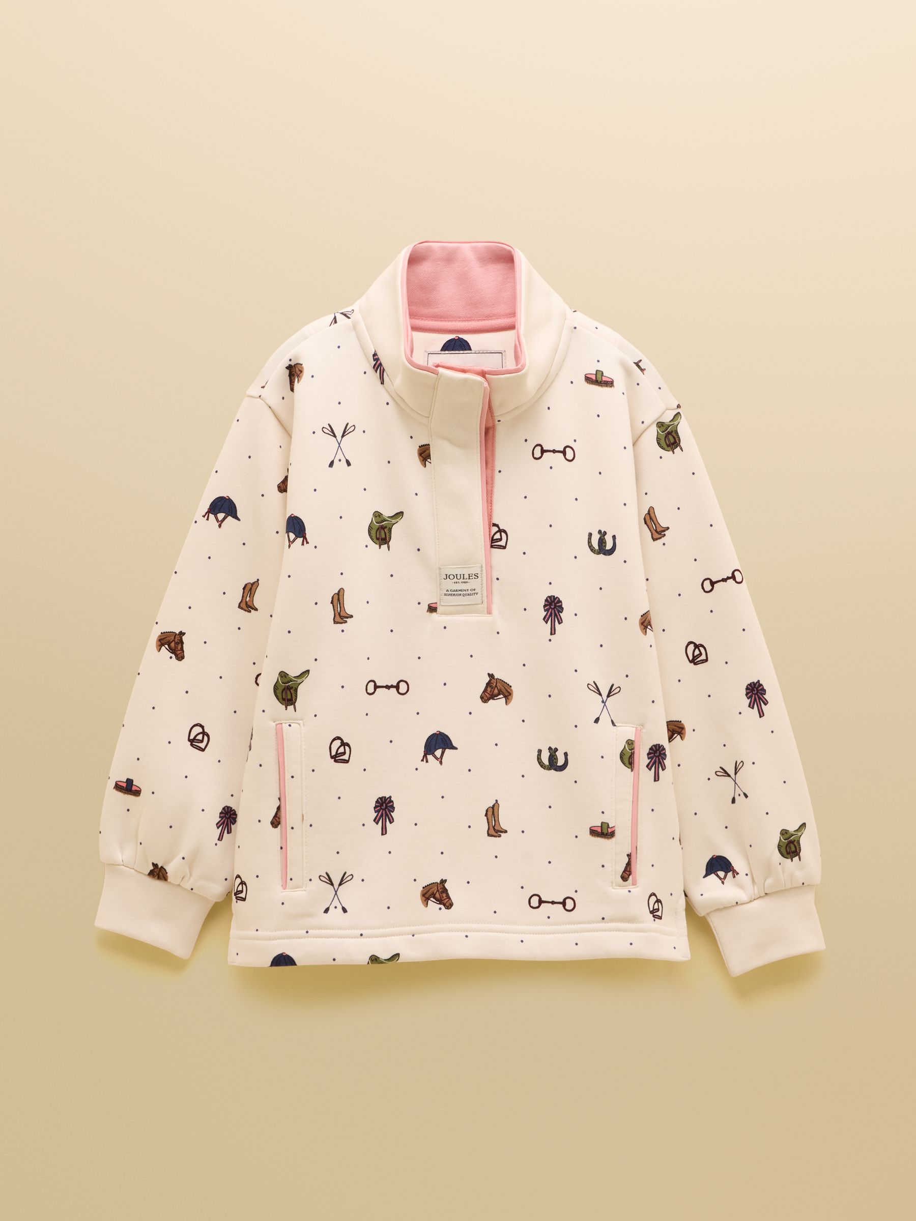 Girls' Burnham Cream Funnel Neck Sweatshirt - Image 1 of 5