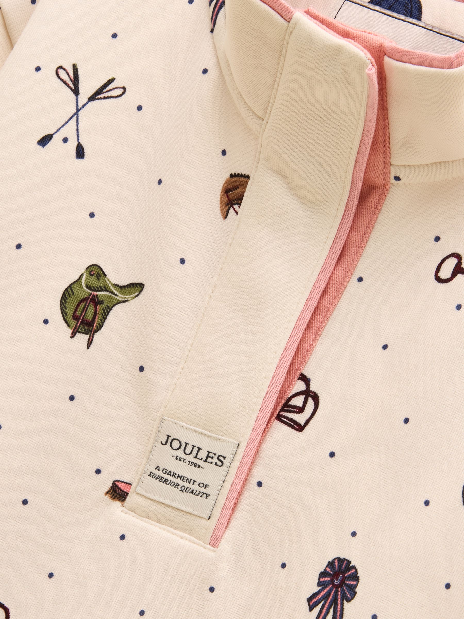 Girls' Burnham Cream Funnel Neck Sweatshirt - Image 3 of 5