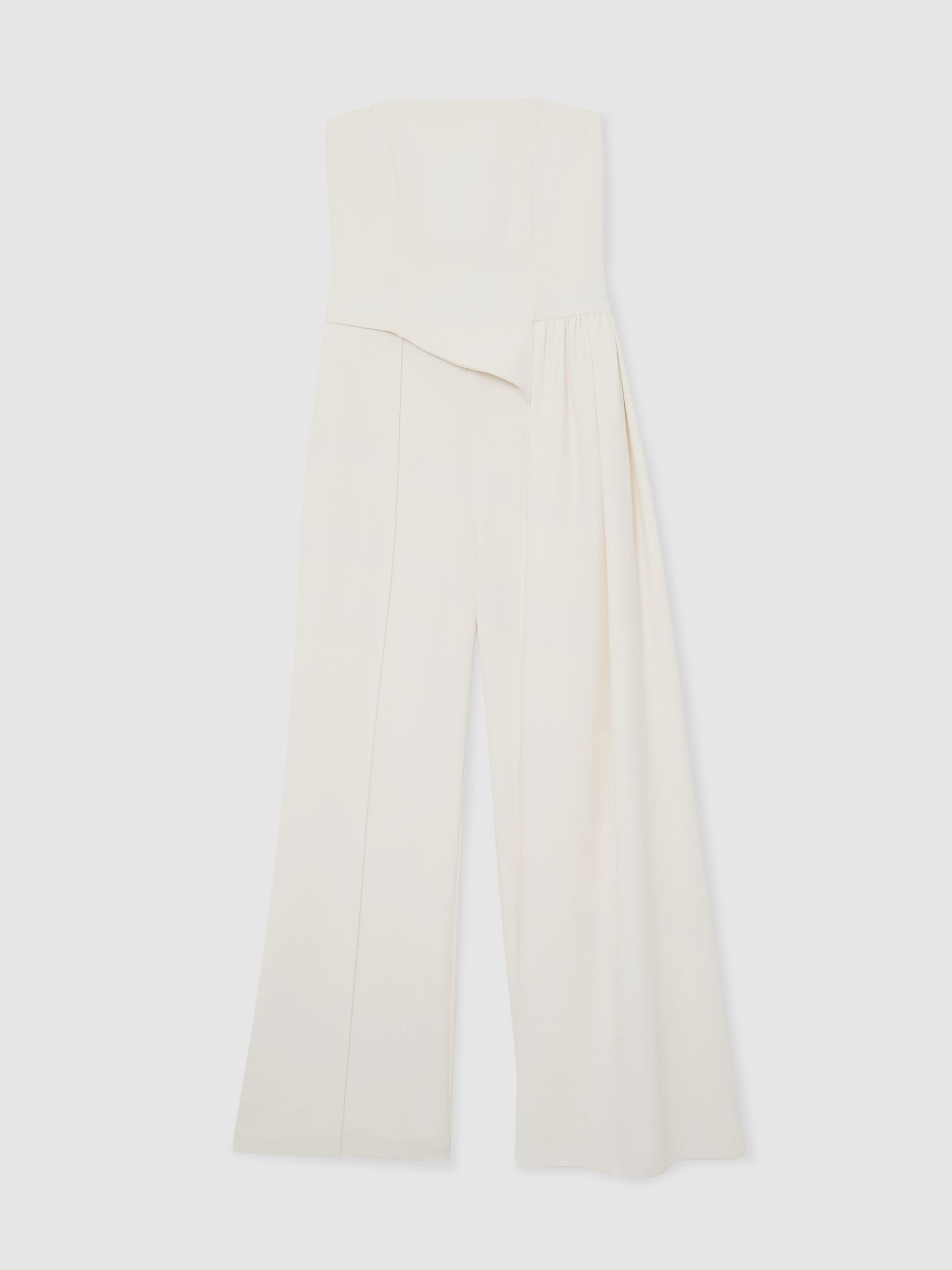 Strapless Drape Wide-Leg Jumpsuit in Ivory - Image 2 of 8
