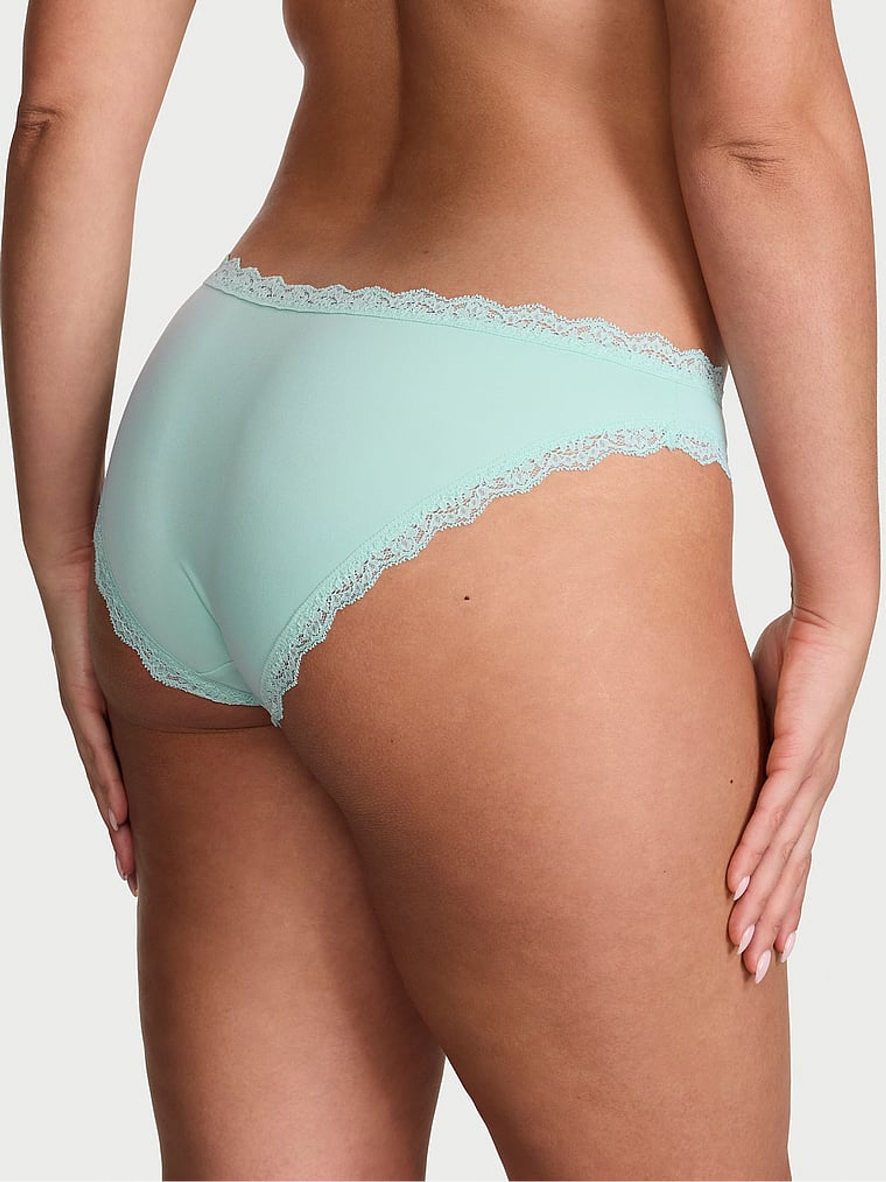 Canal Blue Lace Trim Bikini Knickers - Image 2 of 2