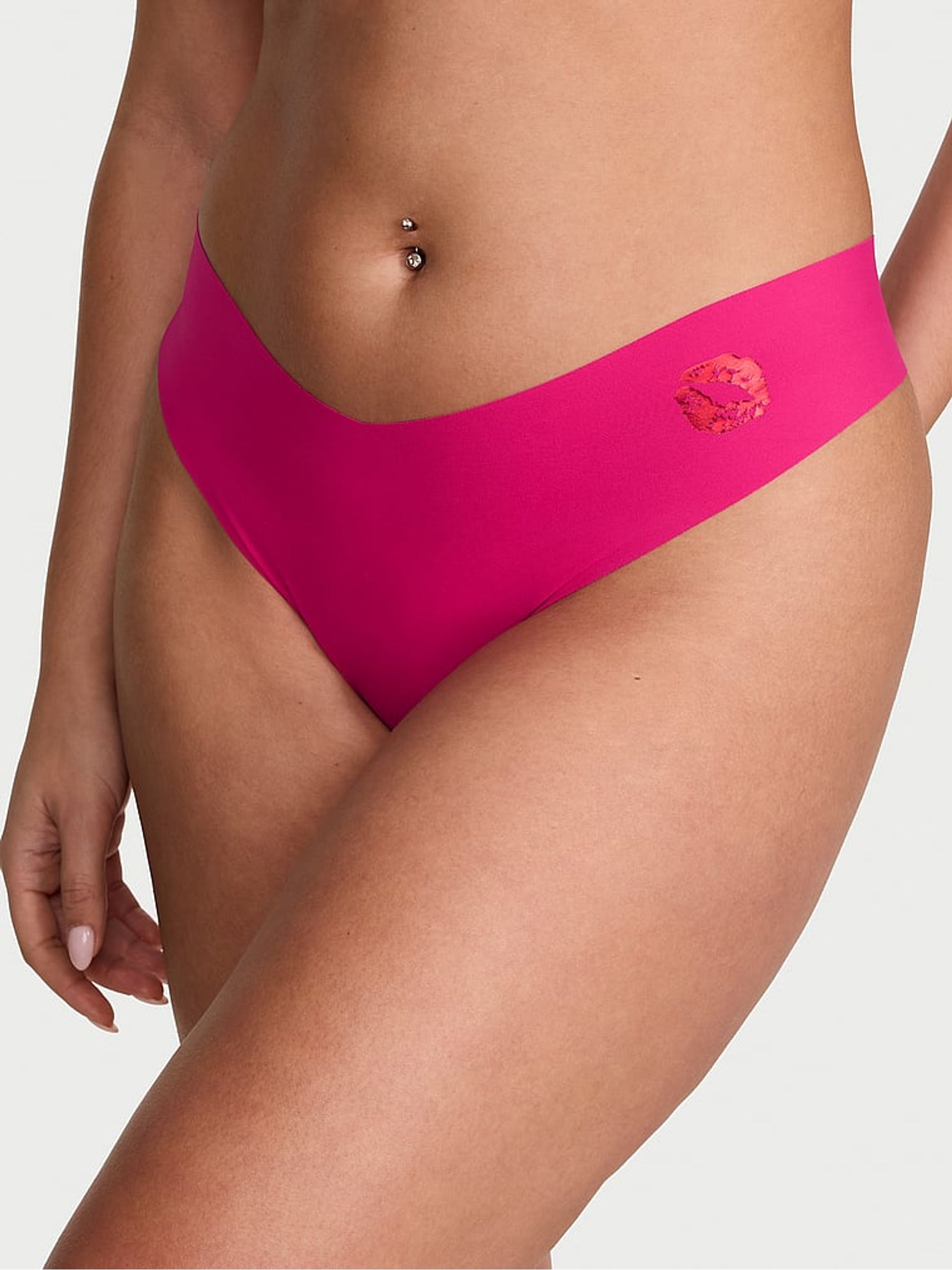 Pop Pink Kiss Thong Knickers - Image 1 of 2