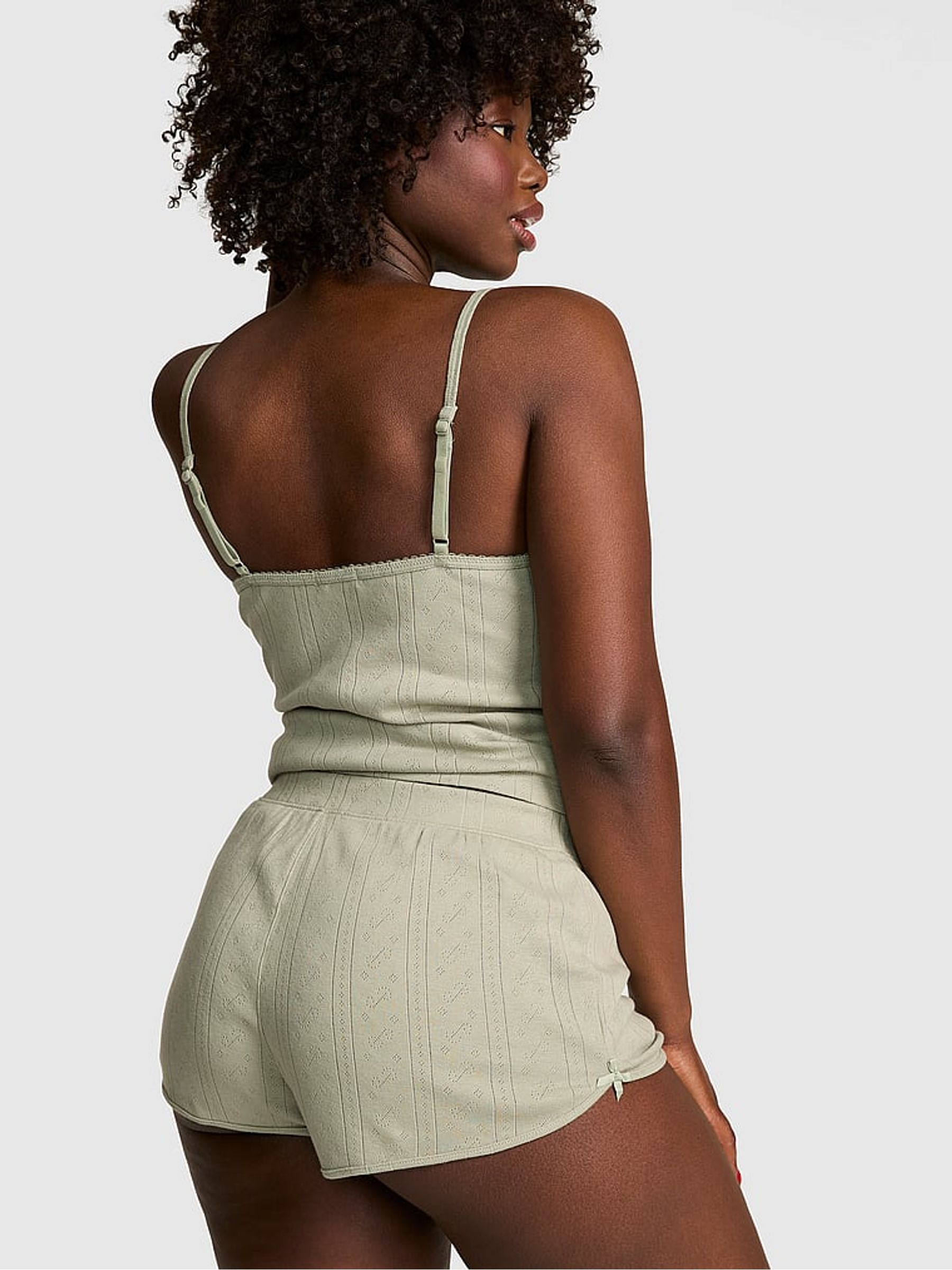 Slate Green Pointelle Short Pyjama Bottoms - Image 2 of 2