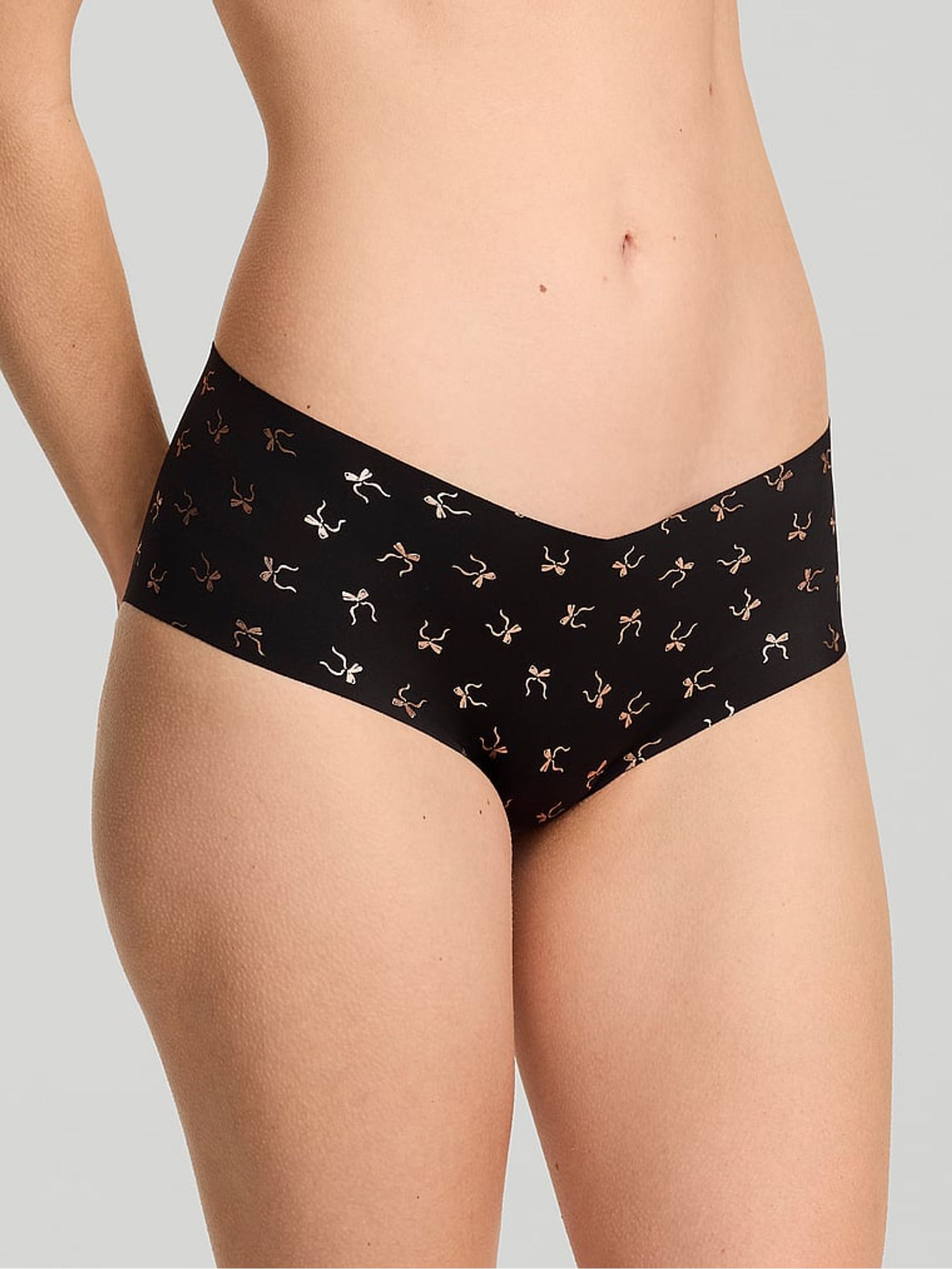Black Metallic Bows Cheeky Knickers - Image 1 of 2 Black Metallic Bows Cheeky Knickers - Image 1 of 2