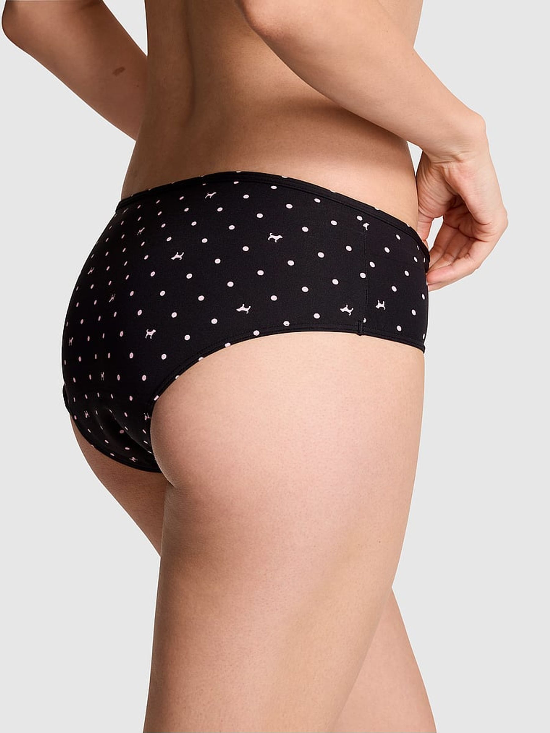 Black Heart Dog Print Hipster Period Knickers - Image 2 of 2