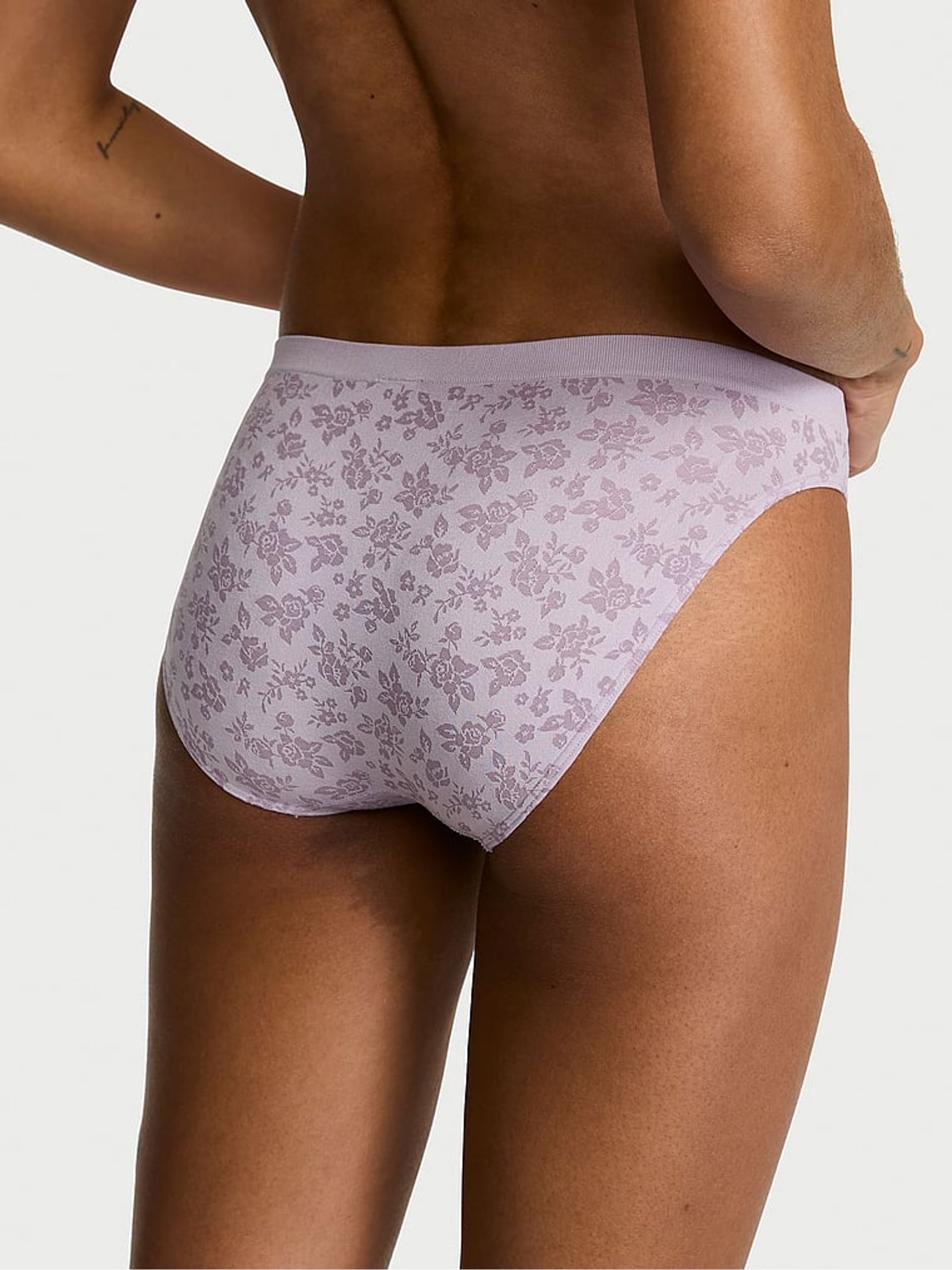 Crystal Lilac Purple Bikini Floral Knickers - Image 2 of 2