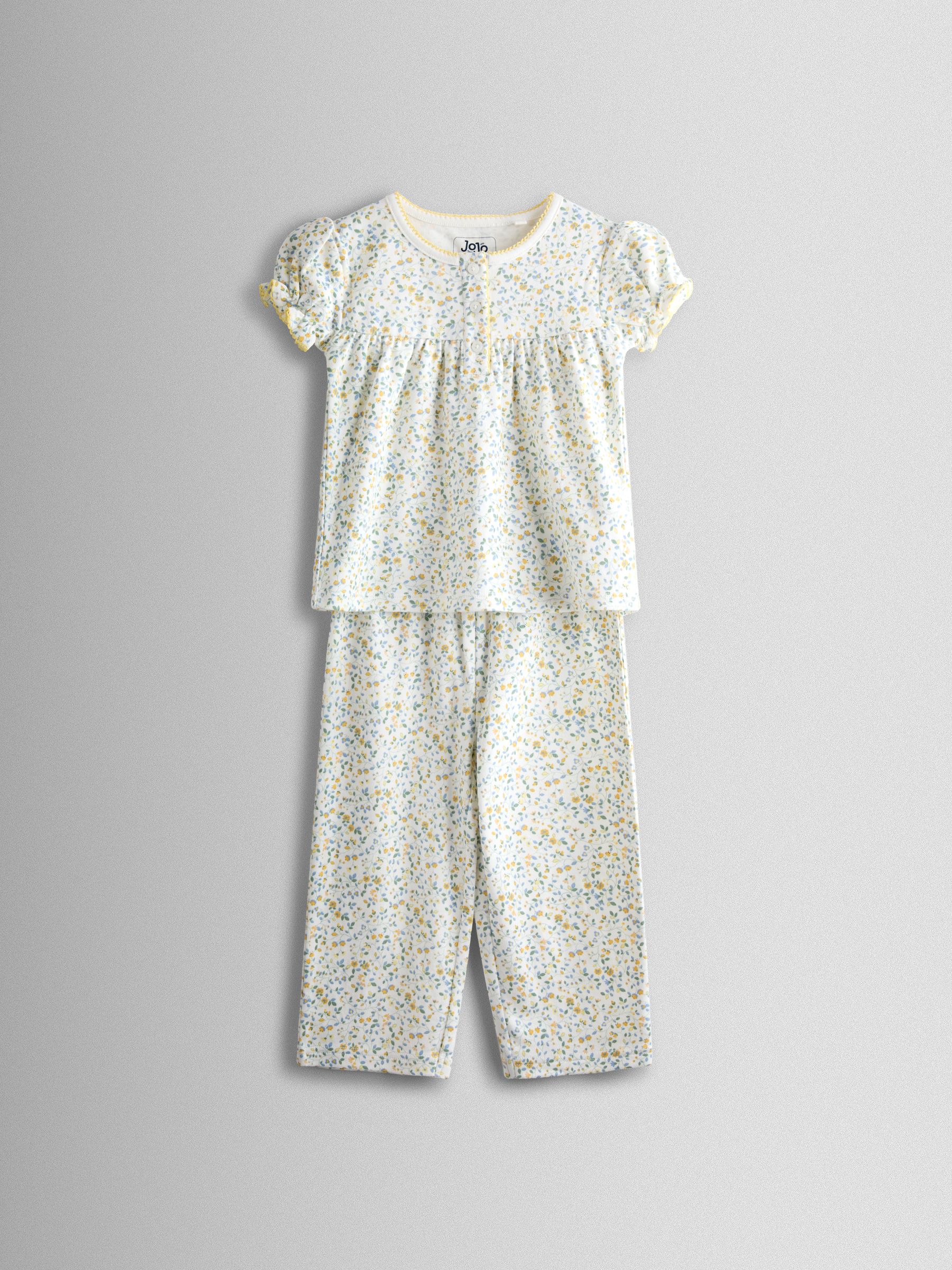 Yellow Ditsy Floral Pretty Jersey Pyjamas - Image 2 of 9