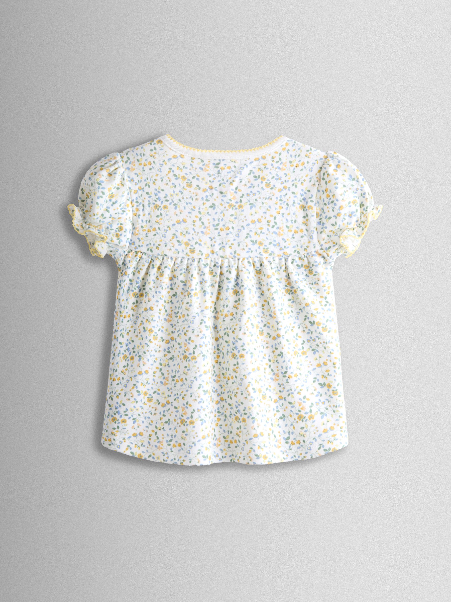 Yellow Ditsy Floral Pretty Jersey Pyjamas - Image 4 of 9